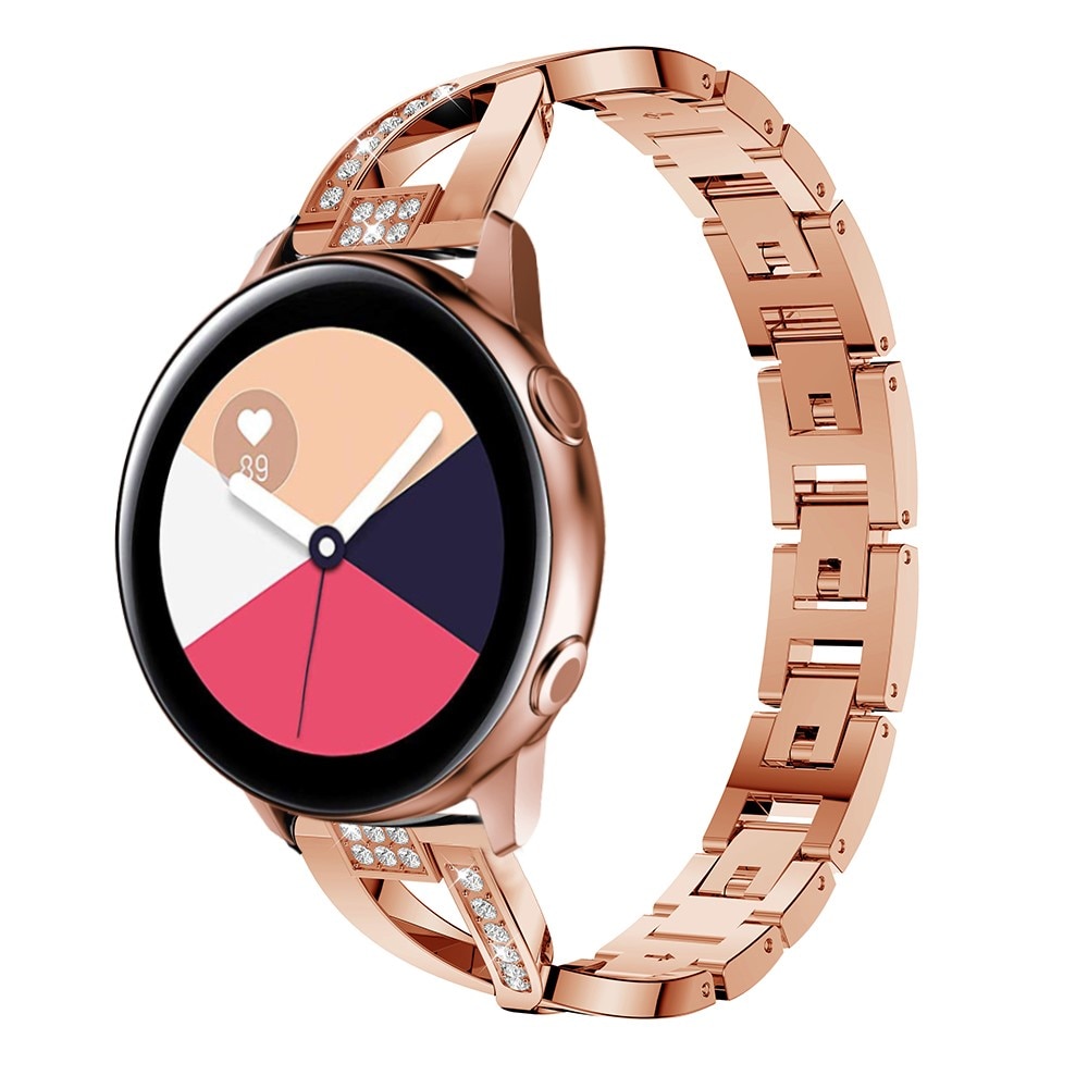 Samsung Galaxy Watch 5 40mm Smalt länkarmband med glittrande stenar, roséguld