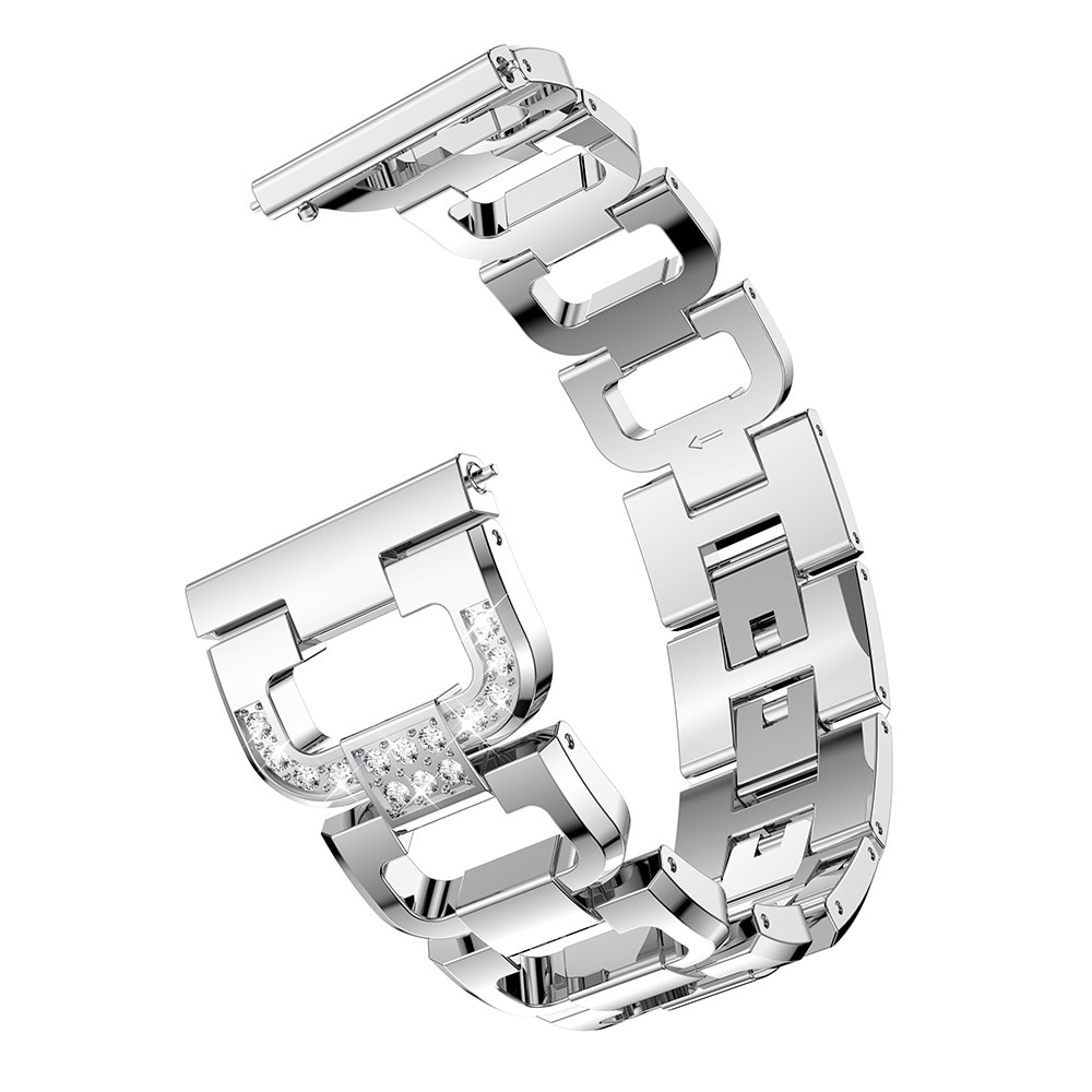 Samsung Galaxy Watch FE Lyxigt armband med glittrande stenar, silver