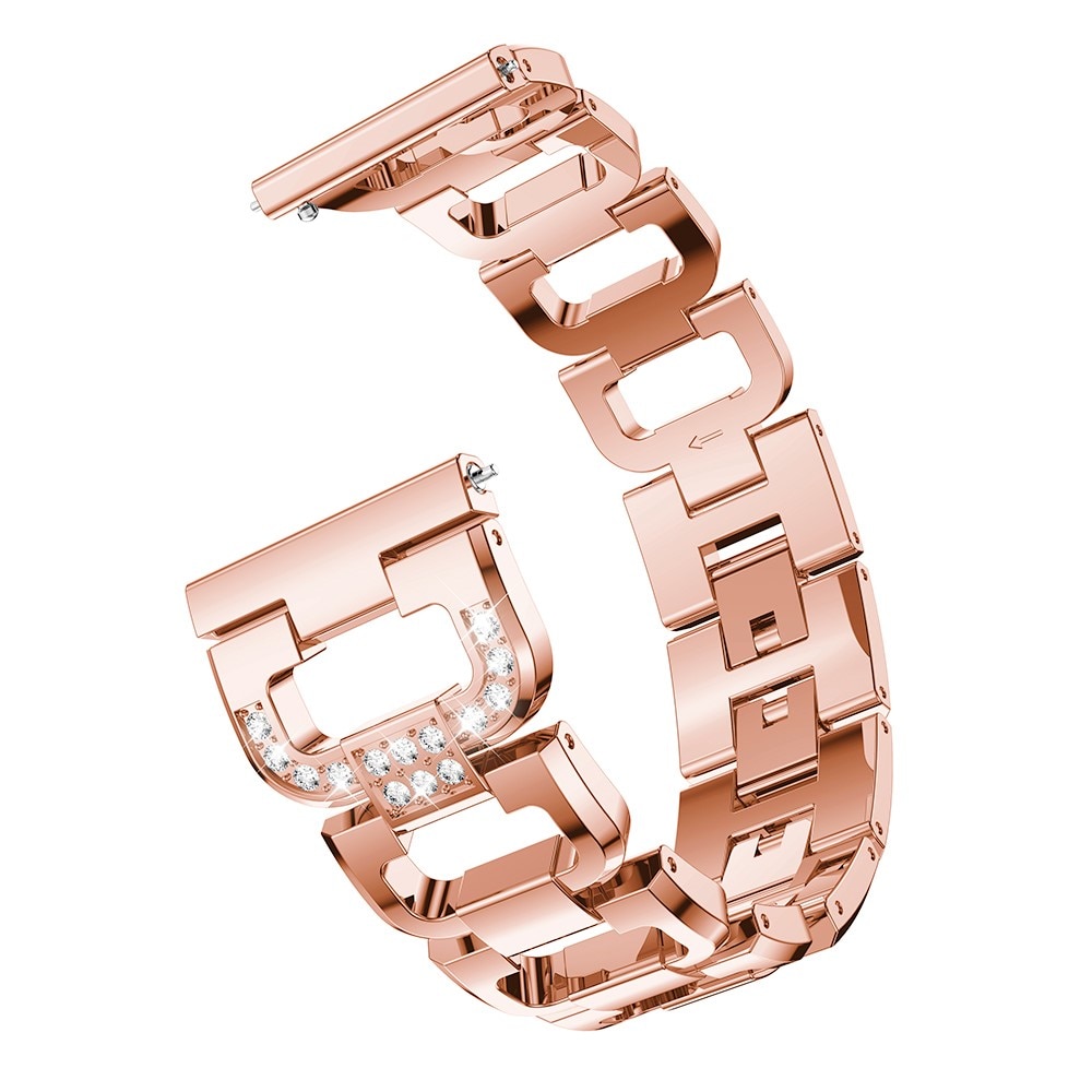 Samsung Galaxy Watch FE Lyxigt armband med glittrande stenar, roséguld