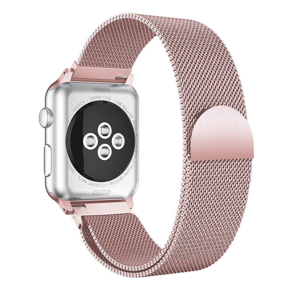 Apple Watch 44mm Armband Milanese Loop, rosa guld