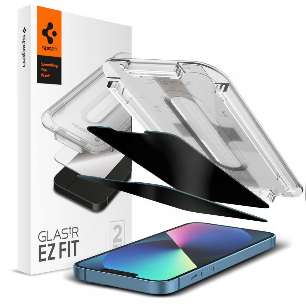 iPhone 13 Pro Privacy Skärmskydd med installationsram (2-pack) GLAS.tR EZ Fit