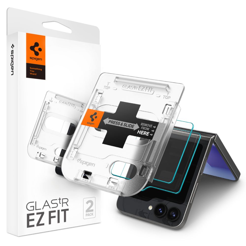 Galaxy Z Flip 6 Ytterskärmskydd med installationsram (2-pack) GLAS.tR EZ Fit