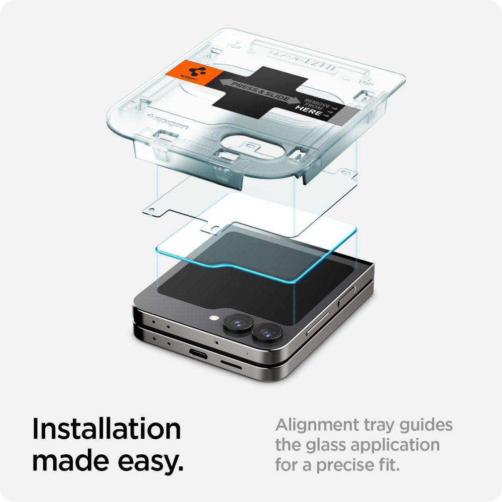 Galaxy Z Flip 6 Ytterskärmskydd med installationsram (2-pack) GLAS.tR EZ Fit