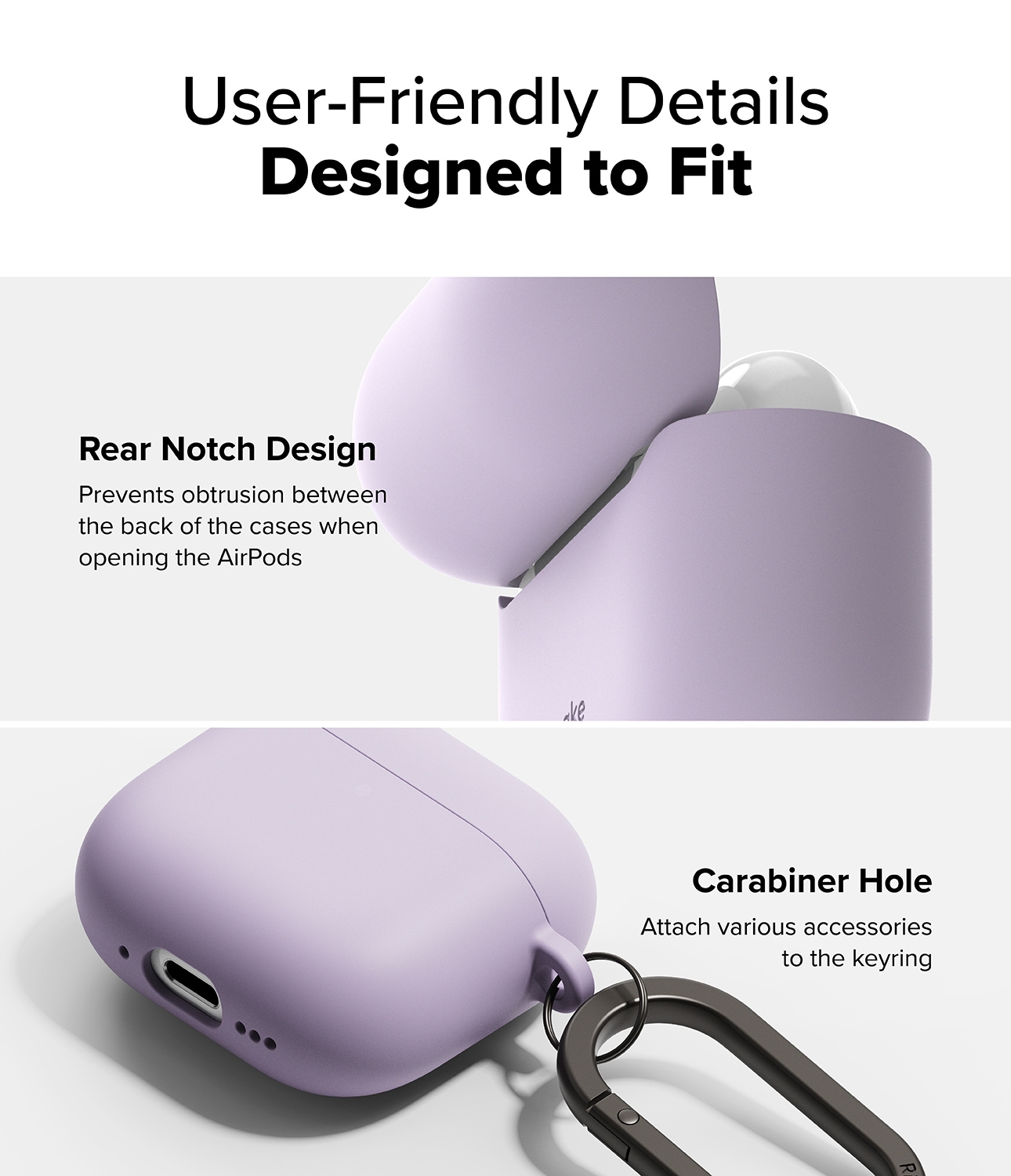 Apple AirPods 4 Silikonskal, Light Purple