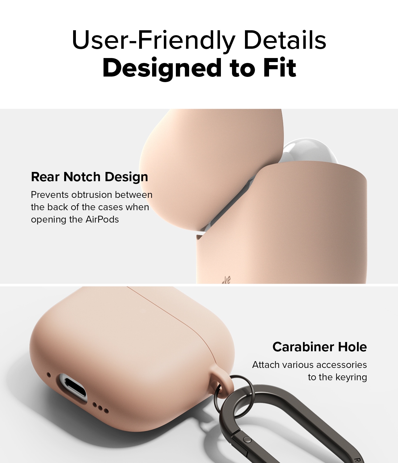 Apple AirPods 4 Silikonskal, Pink Sand