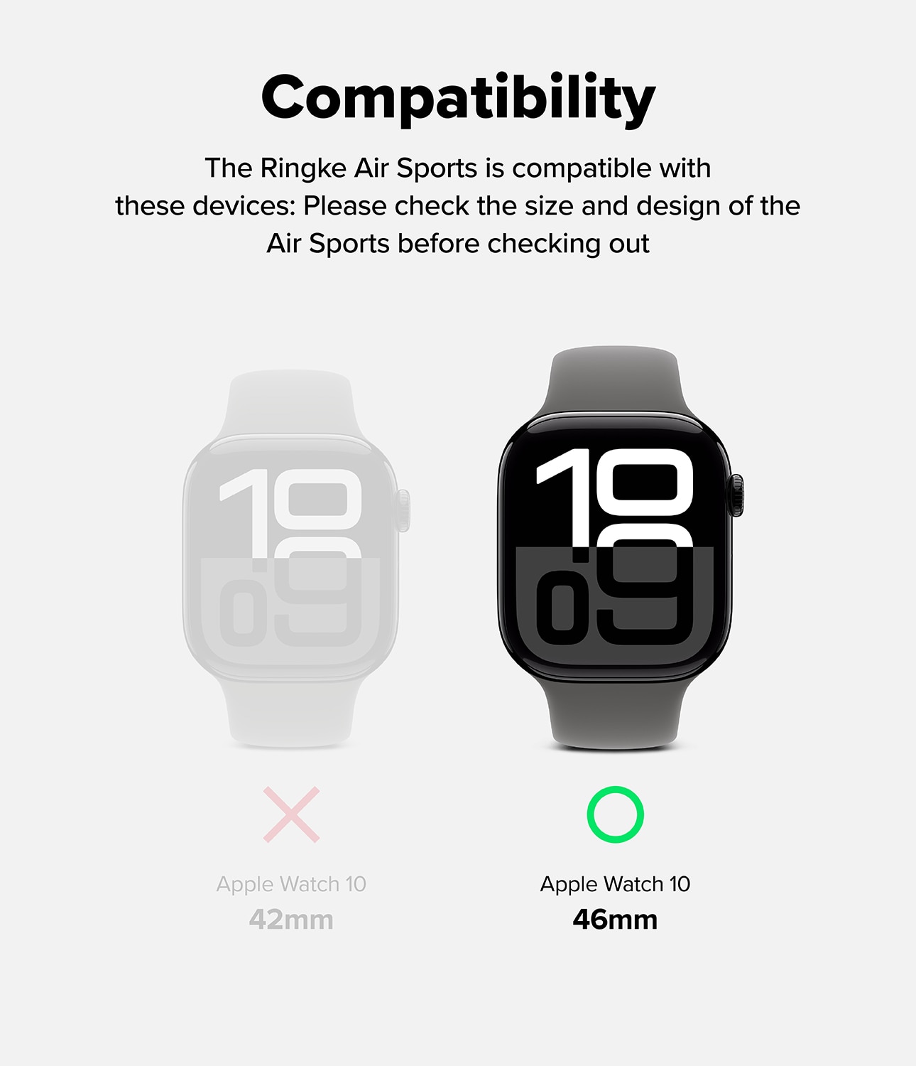 Apple Watch Series 10 46mm Air Sports skal, svart