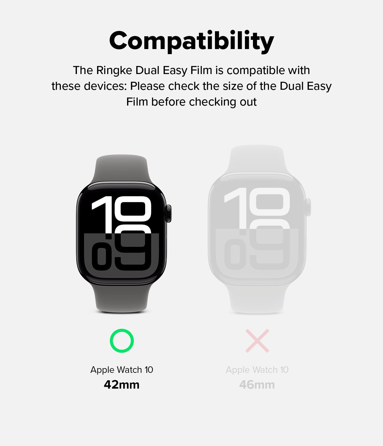 Apple Watch Series 10 42mm Skärmskydd skyddsfilm - Dual Easy (3-pack)