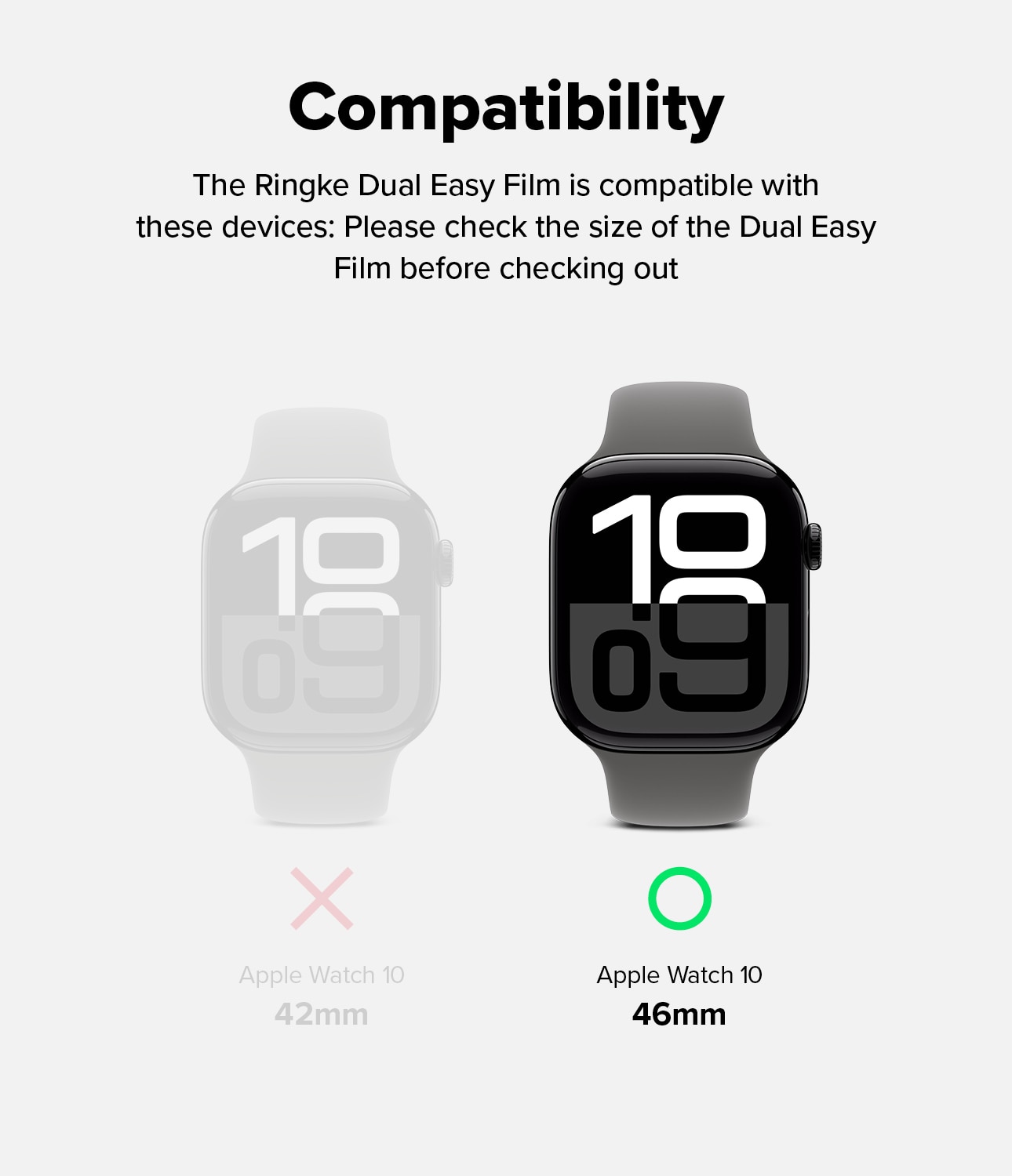 Apple Watch Series 10 46mm Skärmskydd skyddsfilm - Dual Easy (3-pack)