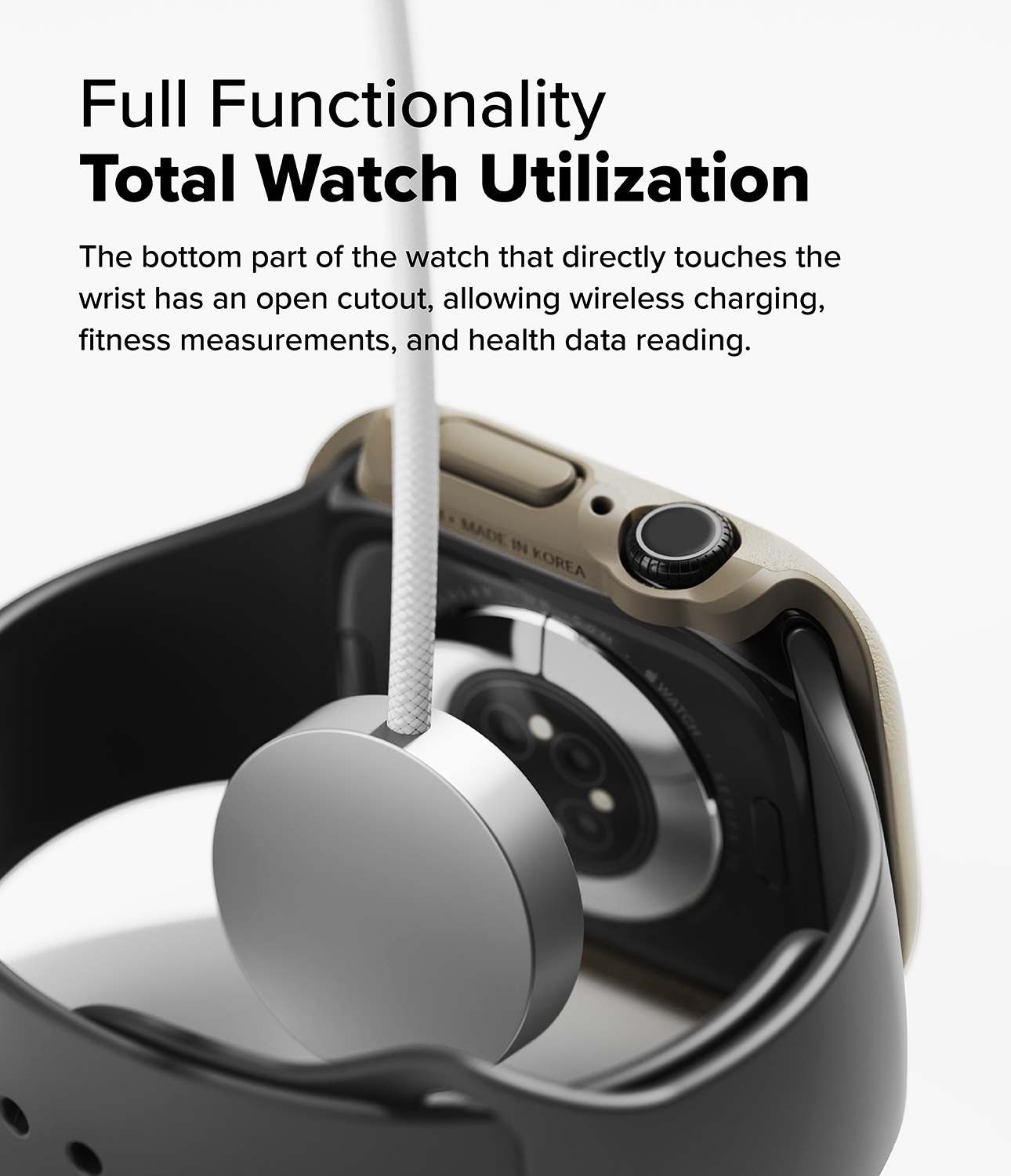 Apple Watch Series 10 46mm Onyx Skal, Grey Sand