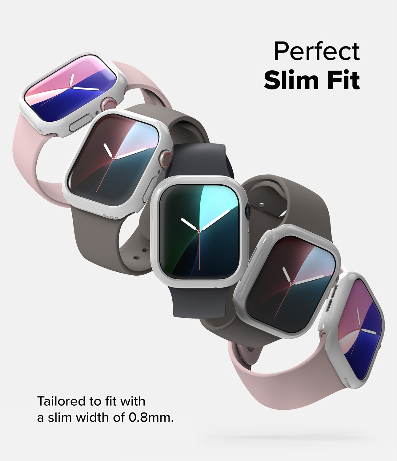 Apple Watch Series 10 42mm Tunt skal (2-pack), grå & genomskinlig