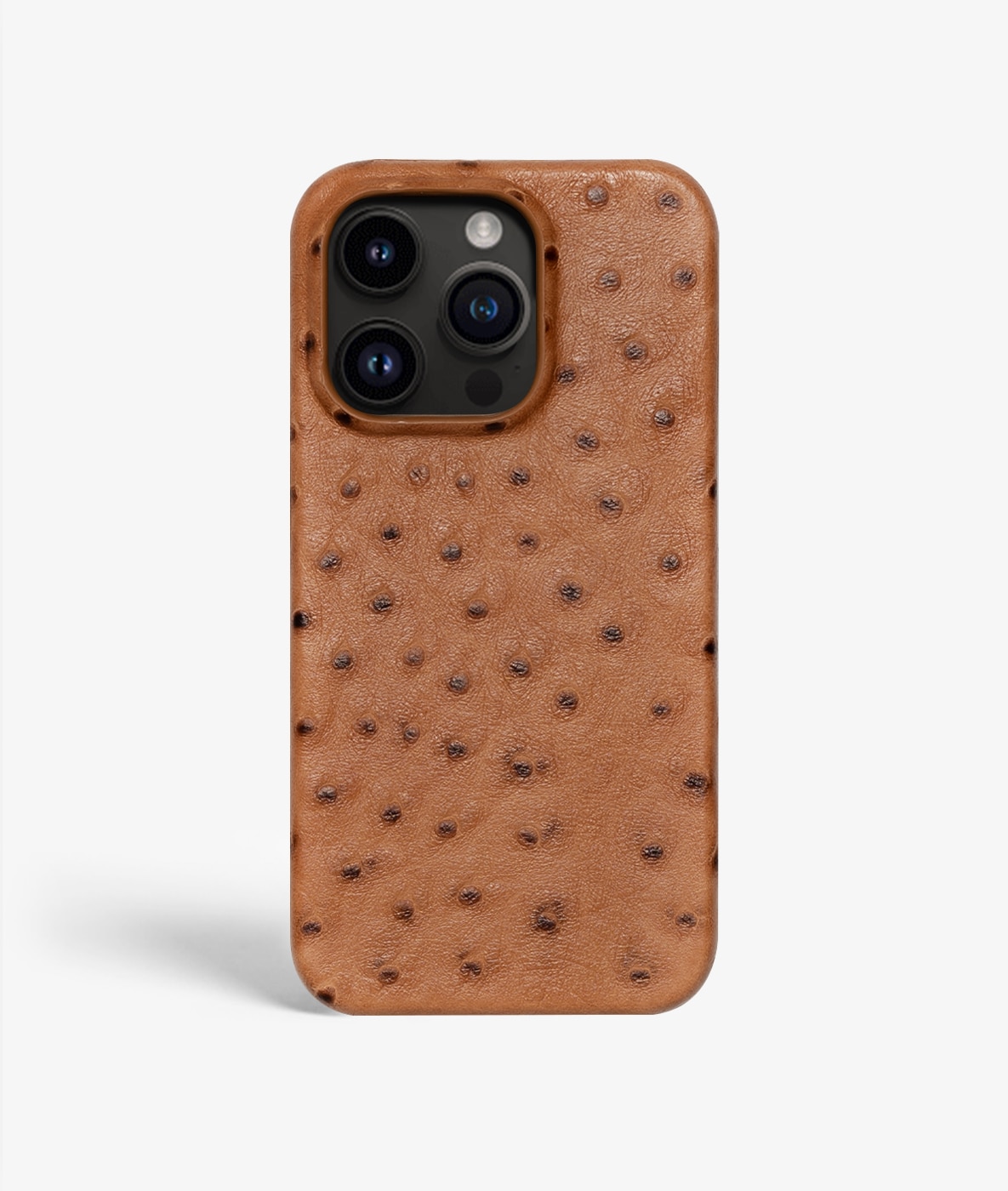 iPhone 14 Pro Max Skal Ostrich Cognac