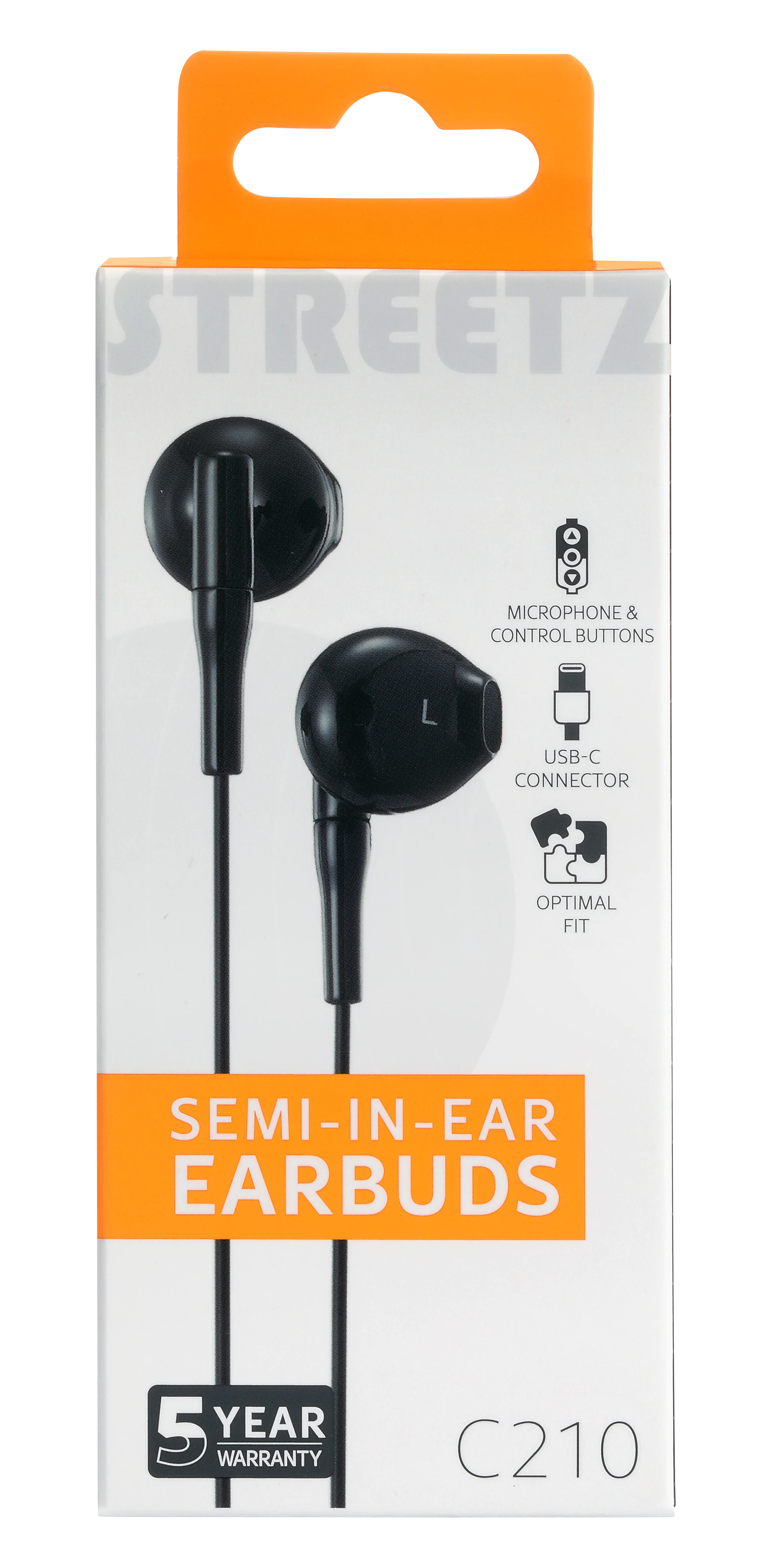 Hörlurar Semi-in-ear USB-C, svart