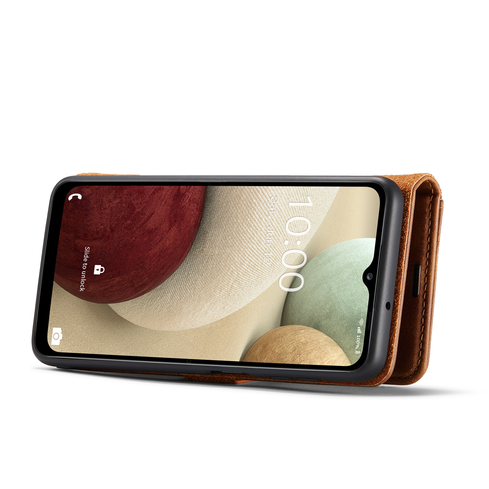 Samsung Galaxy A14 Plånboksfodral med avtagbart skal, cognac