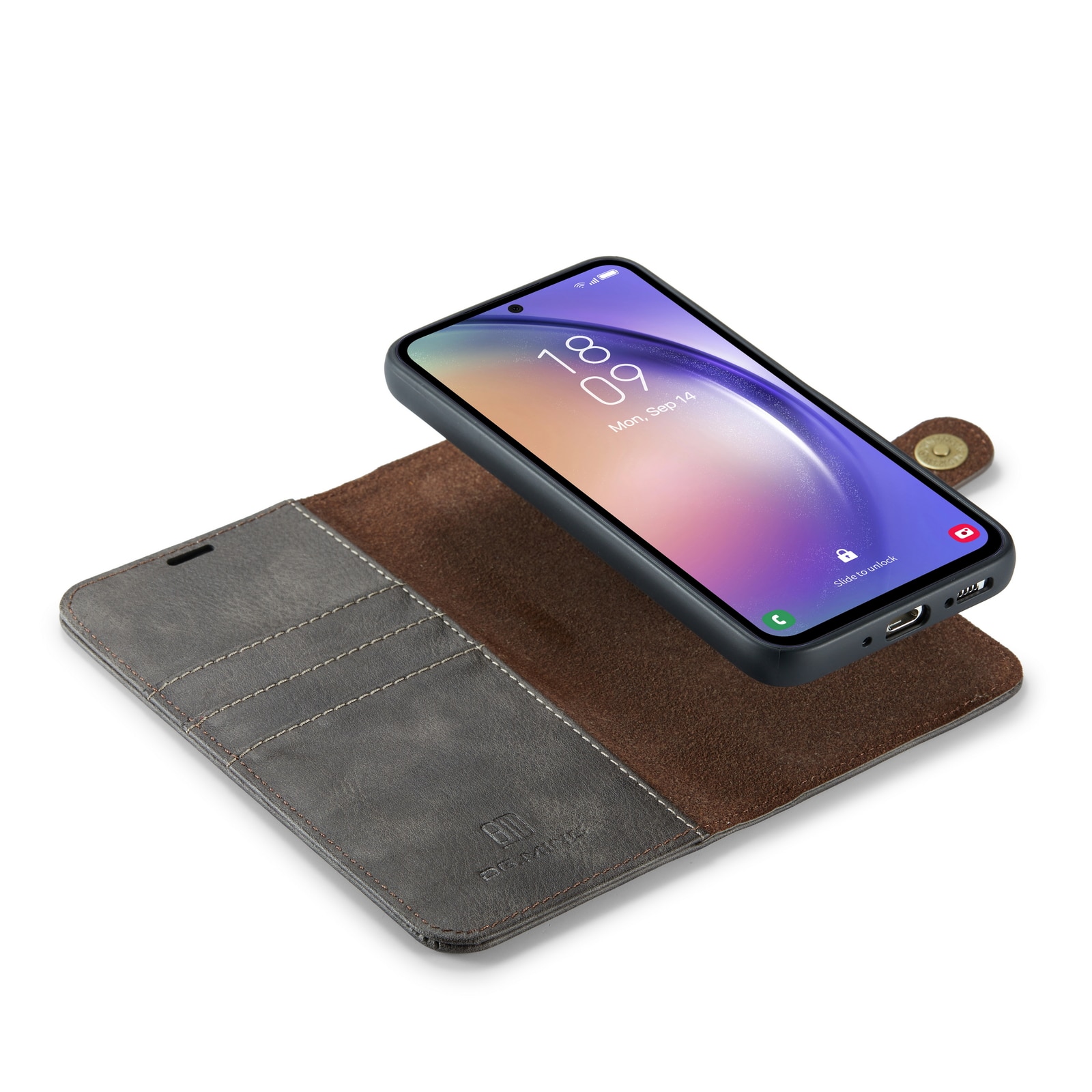 Samsung Galaxy S23 FE Plånboksfodral med avtagbart skal, brun
