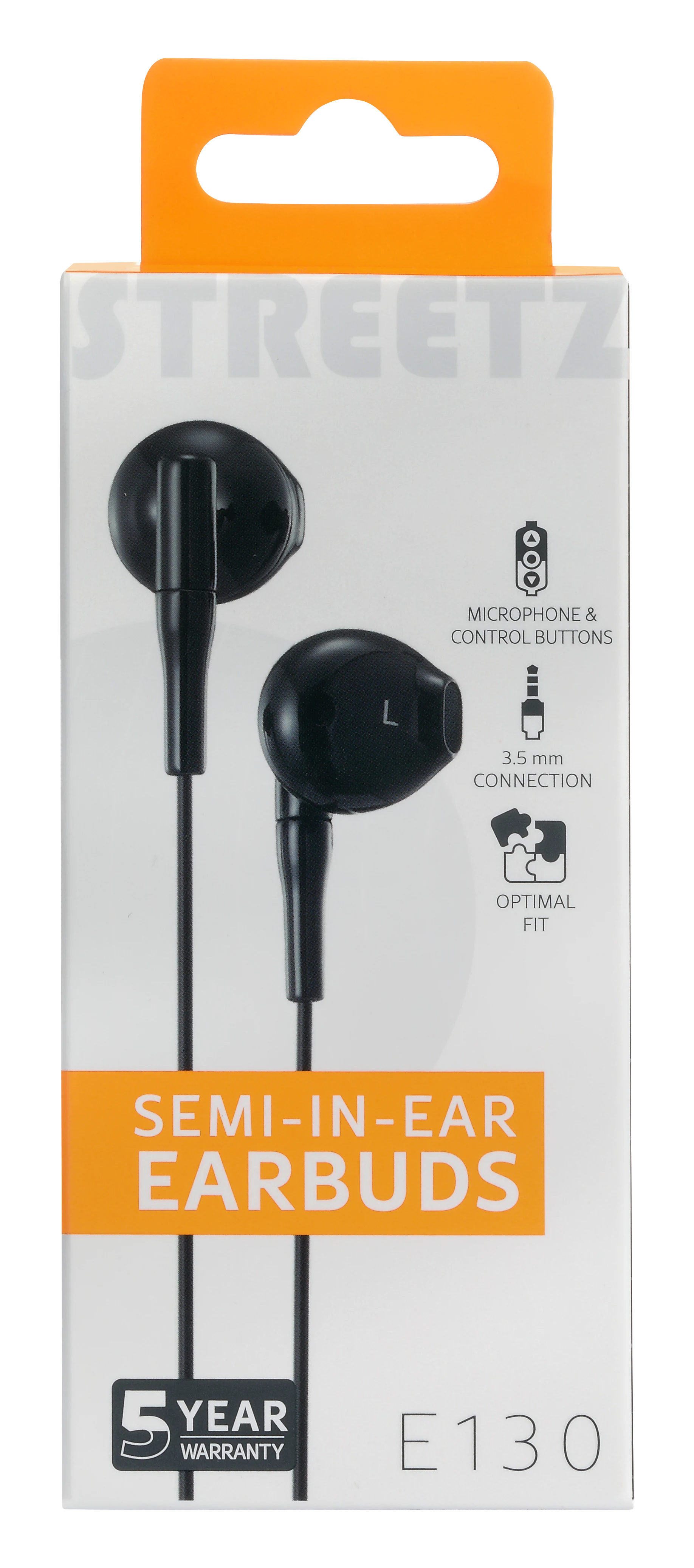 Hörlurar Semi-in-ear 3.5mm, svart