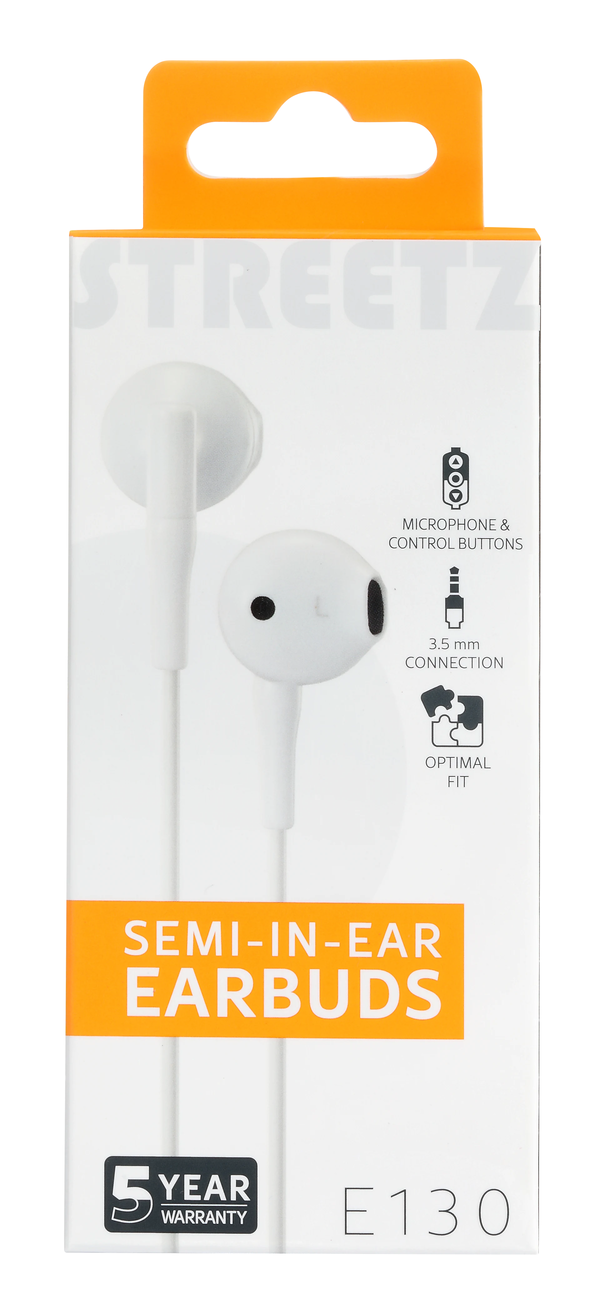 Hörlurar Semi-in-ear 3.5mm, vit