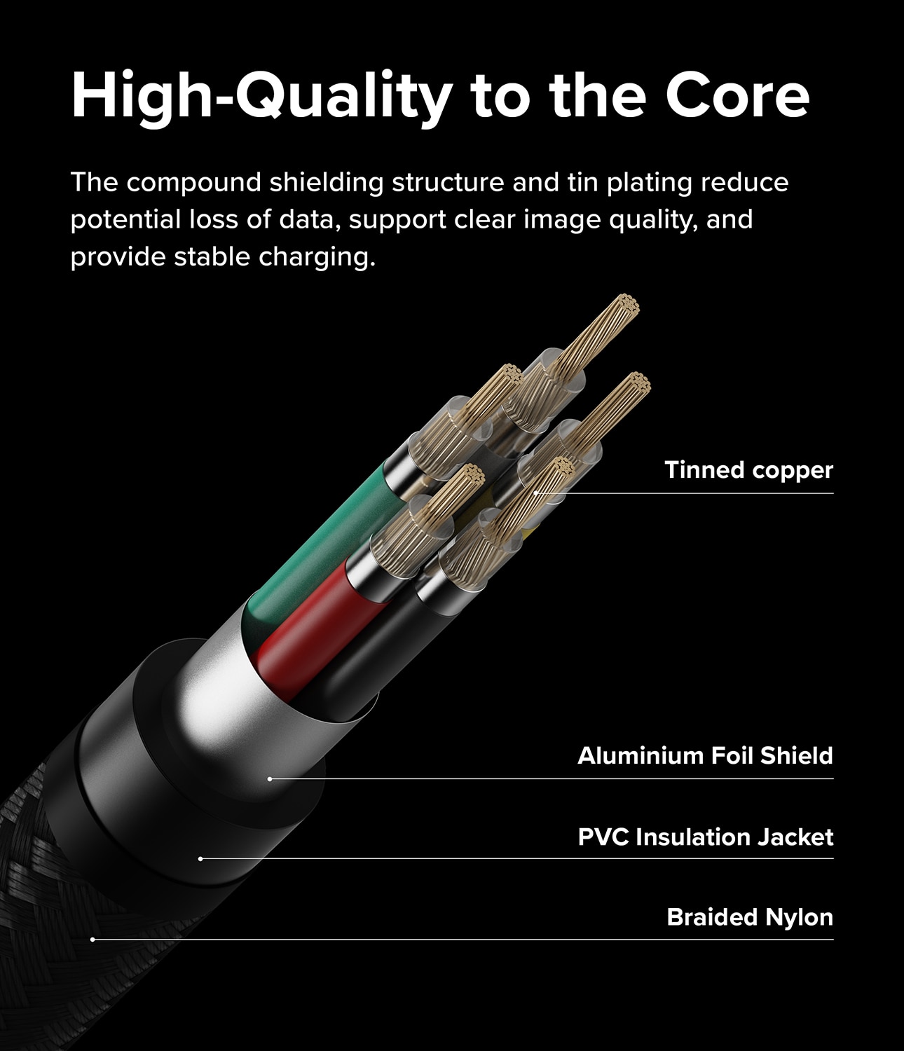 Snabbladdnings Laddningskabel USB-C till USB-C 0,5m, svart