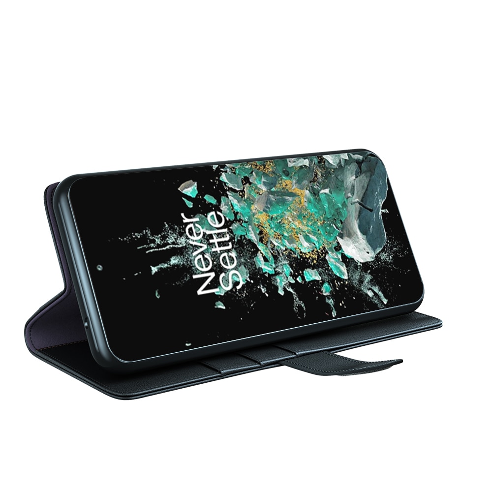 OnePlus 10T Plånboksfodral i Äkta Läder, svart