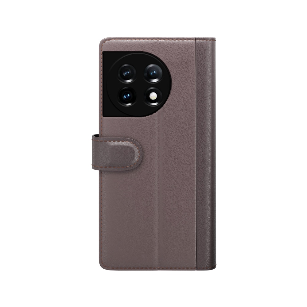 OnePlus 11 Plånboksfodral i Äkta Läder, brun