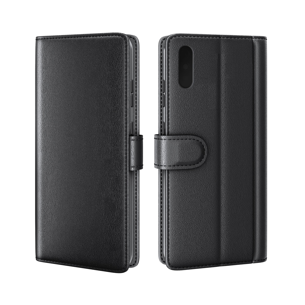 Xiaomi Redmi 9AT Plånboksfodral i Äkta Läder, svart