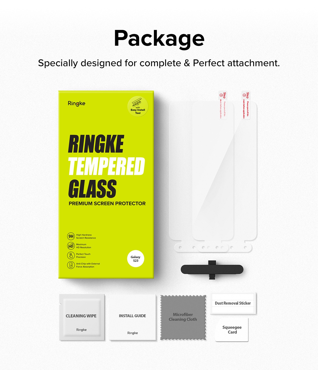 Samsung Galaxy S23 Skärmskydd i glas med monteringsverktyg (2-pack)