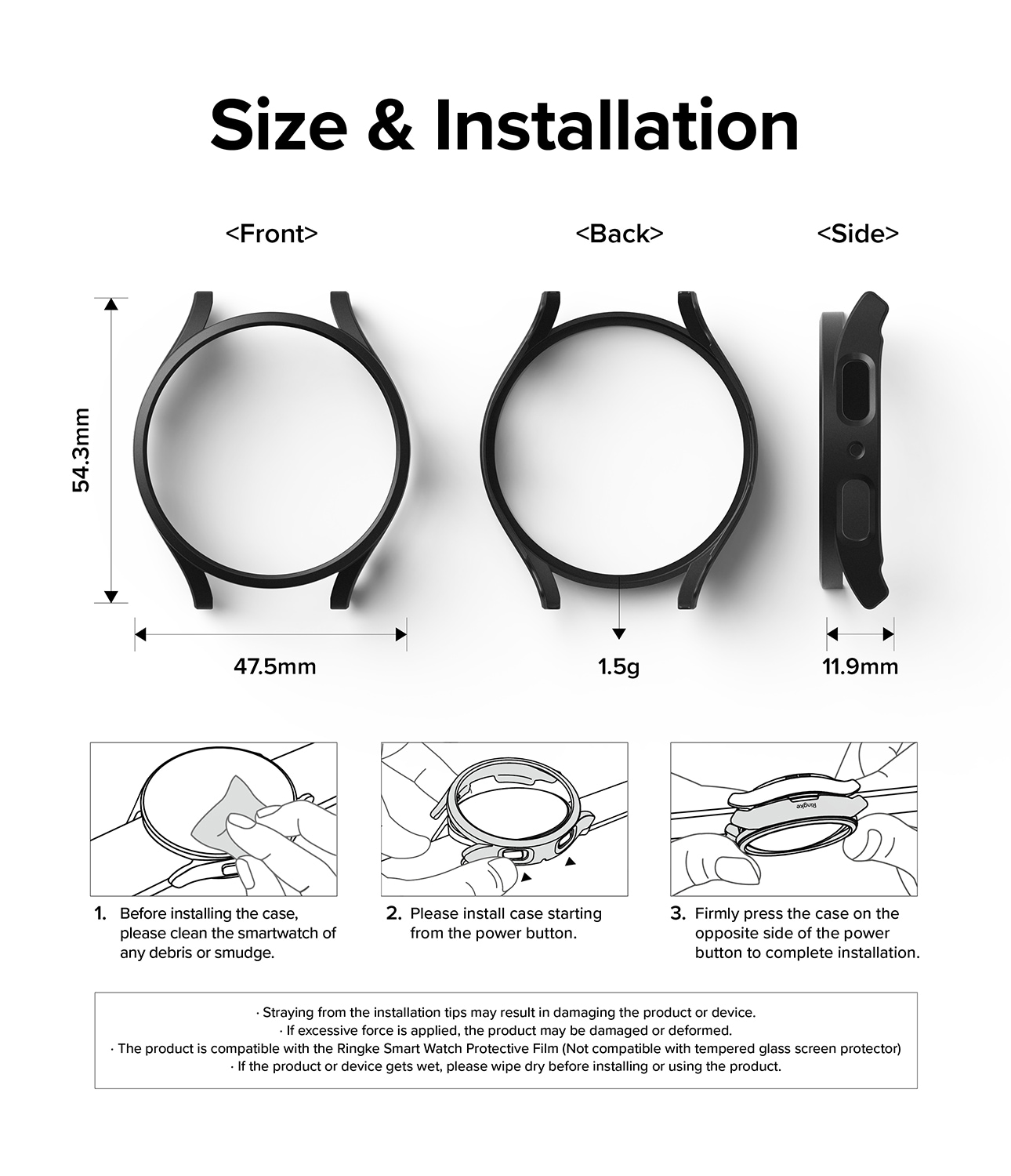 Samsung Galaxy Watch 5 Pro 45mm Tunt skal, mattsvart