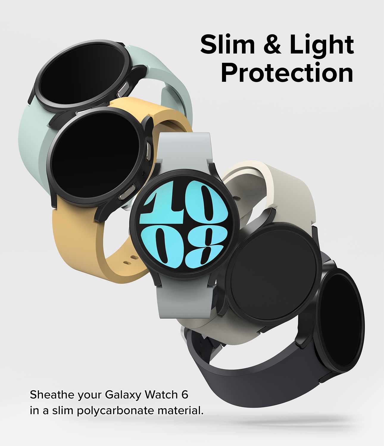 Samsung Galaxy Watch 6 40mm Tunt skal (2-pack), mattsvart & genomskinlig