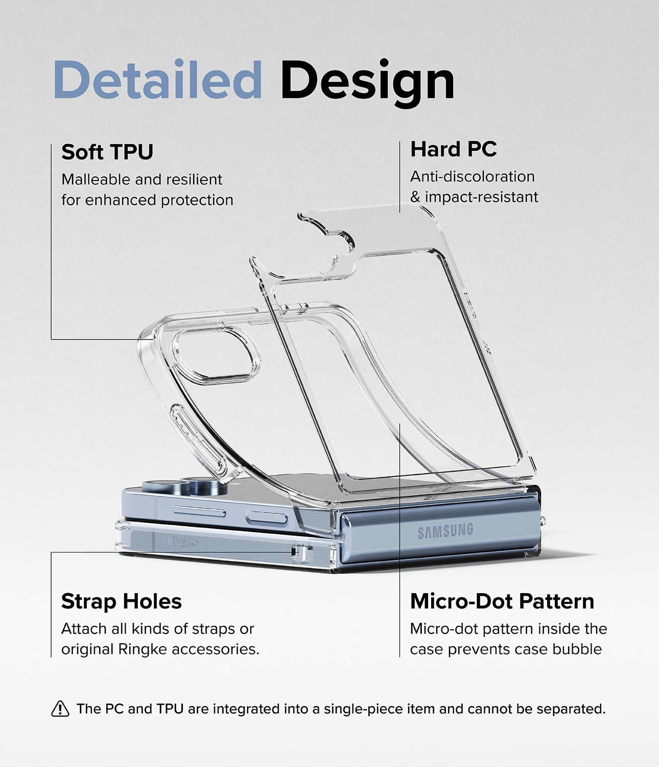 Samsung Galaxy Z Flip 6 Fusion skal, genomskinlig