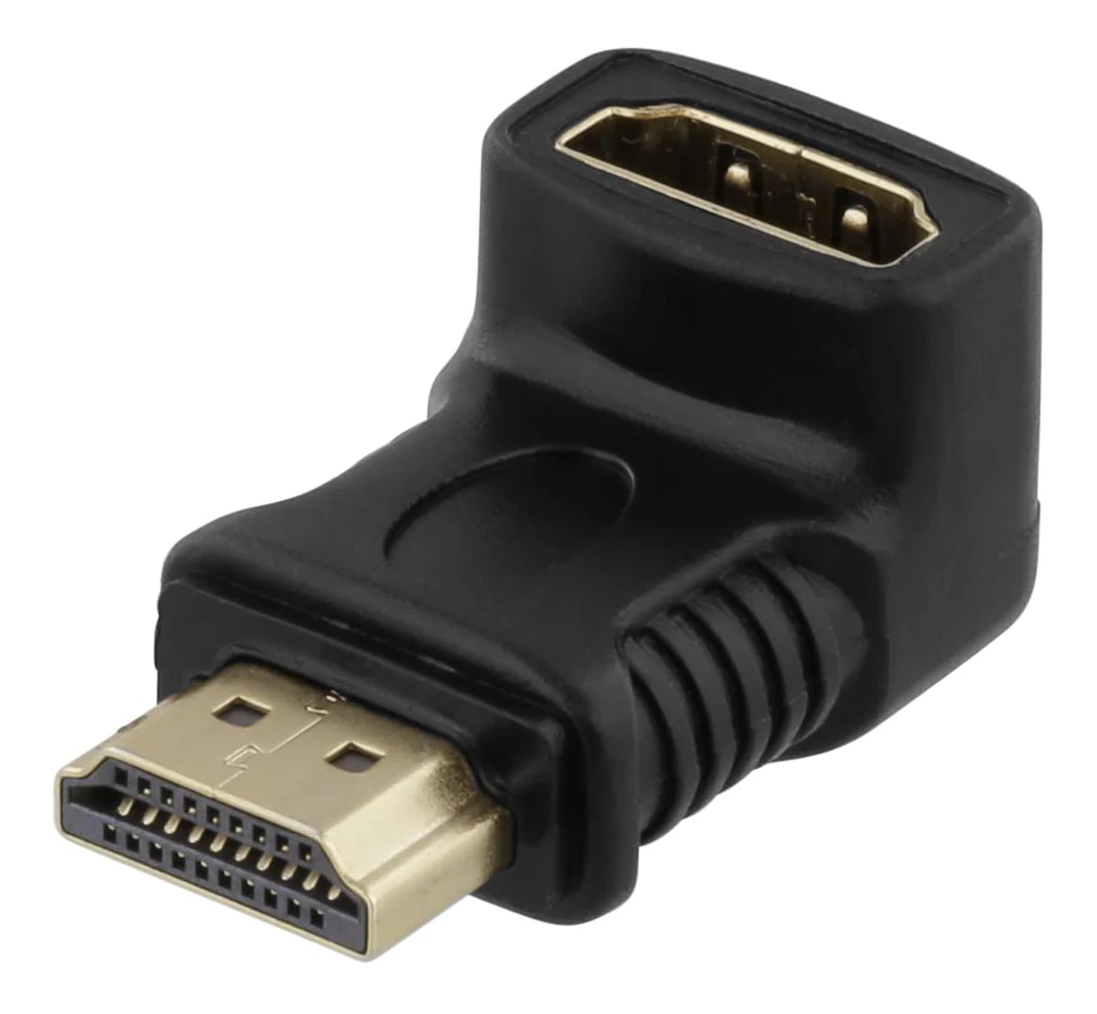 Vinklad HDMI-adapter 19-pin hona till hane