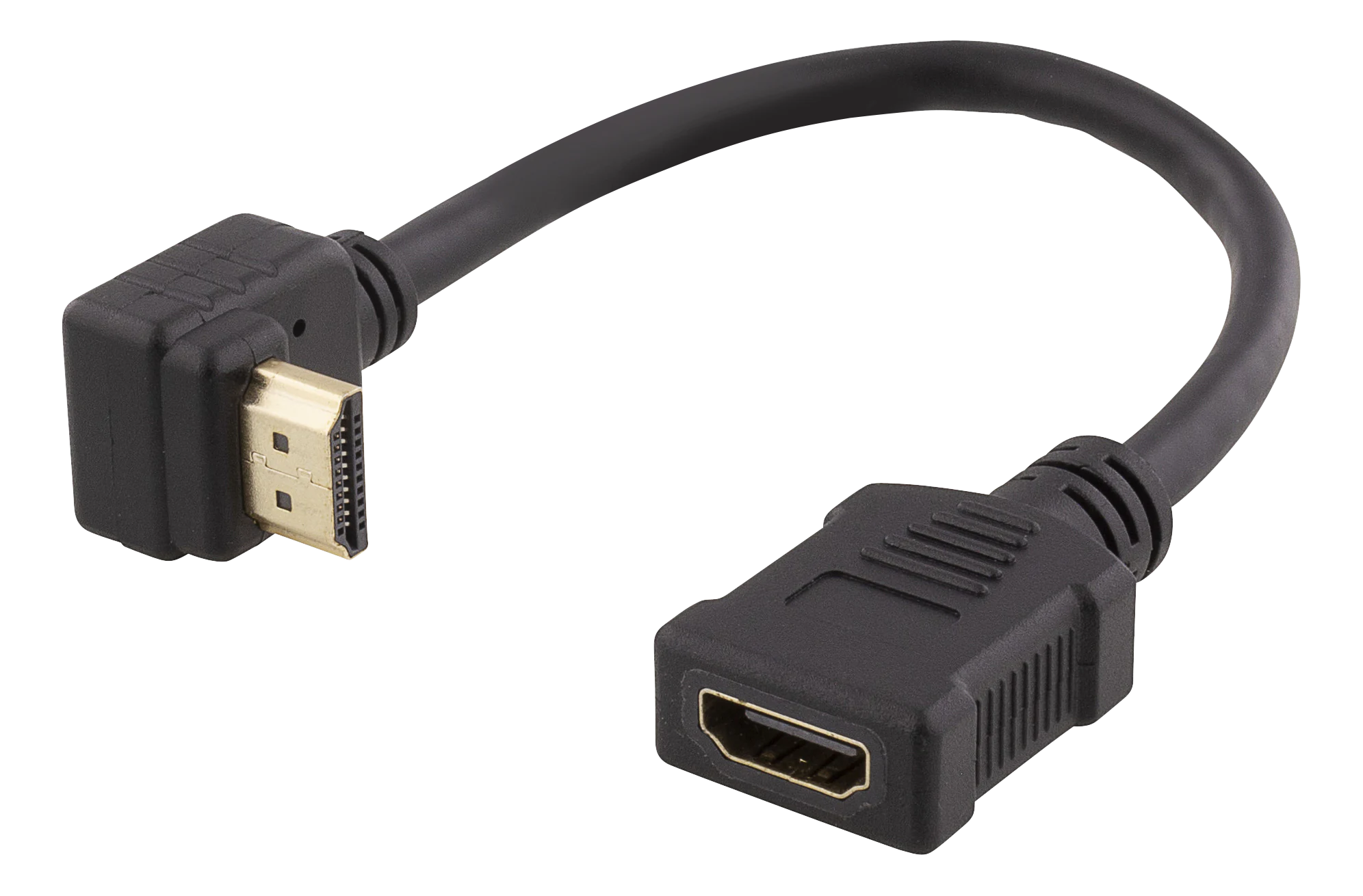 Flexibel HDMI-adapterkabel med vinklad kontakt