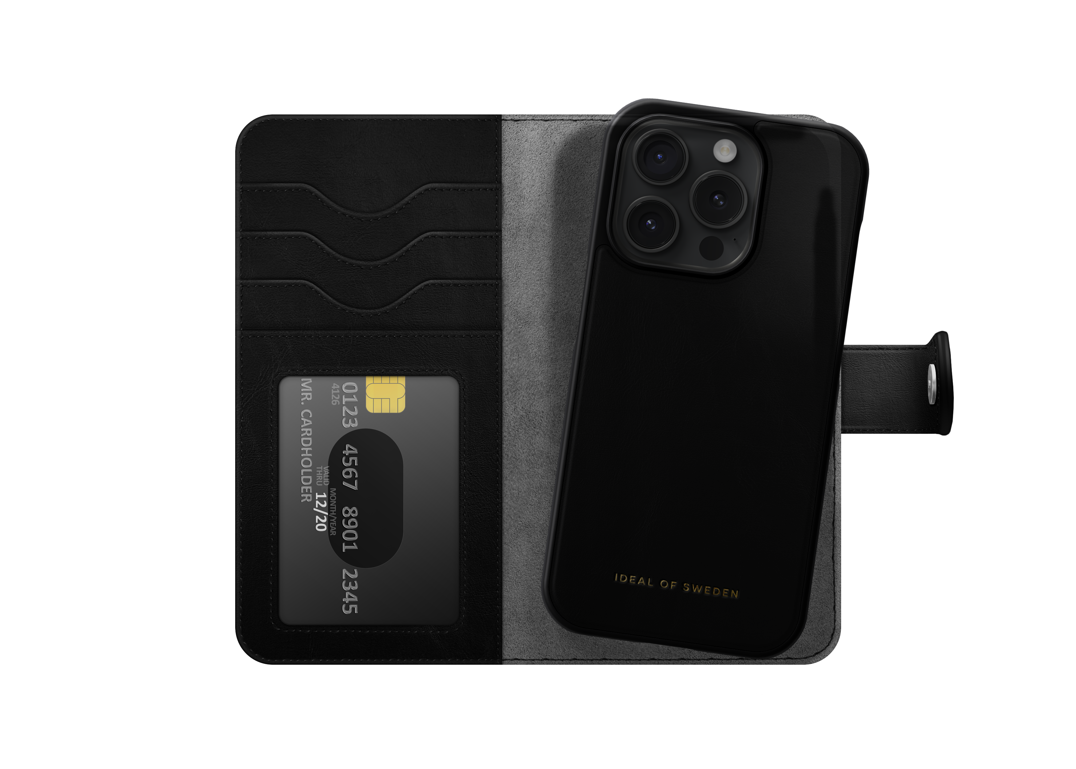 iPhone 15 Pro Plånboksfodral Magnet Wallet+, svart