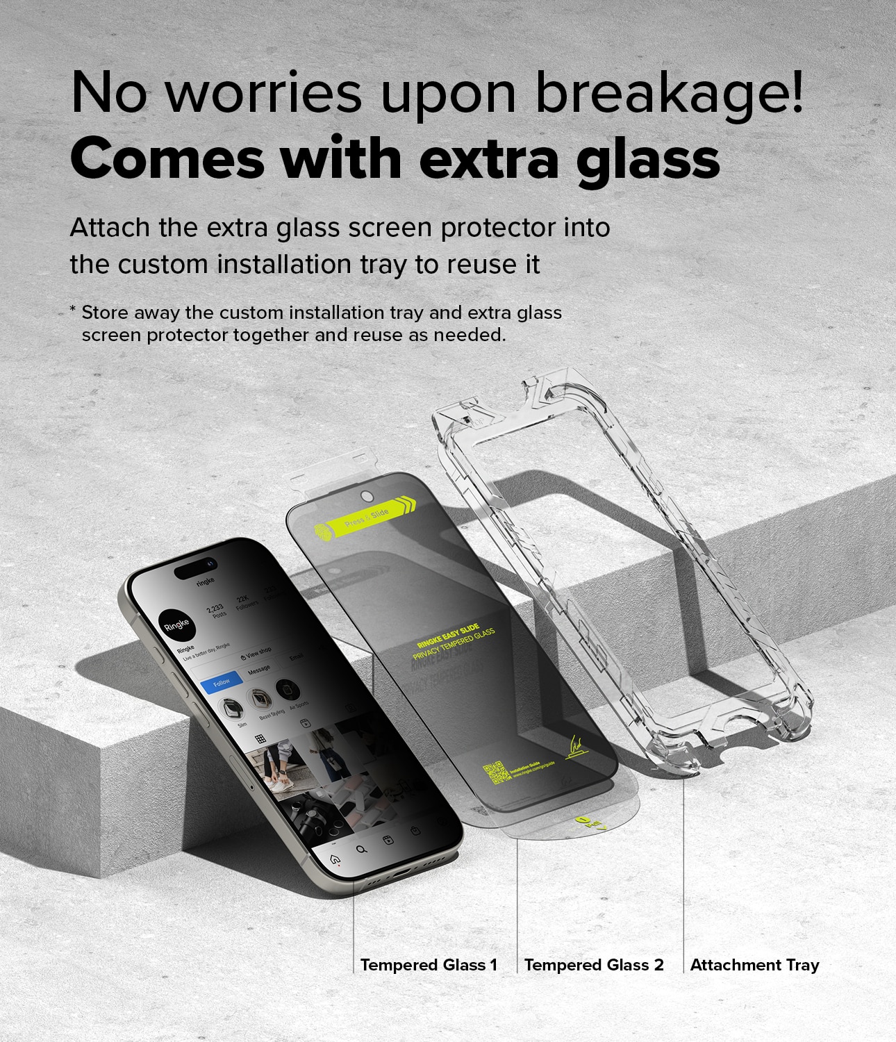 iPhone 16 Pro Max Anti-spy Skärmskydd i glas med monteringsram (2-pack)