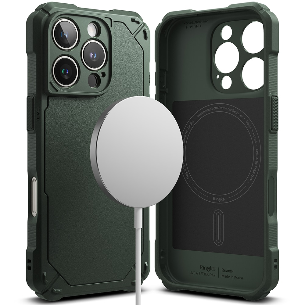 iPhone 16 Pro MagSafe Rugged Gear Skal, Dark Green