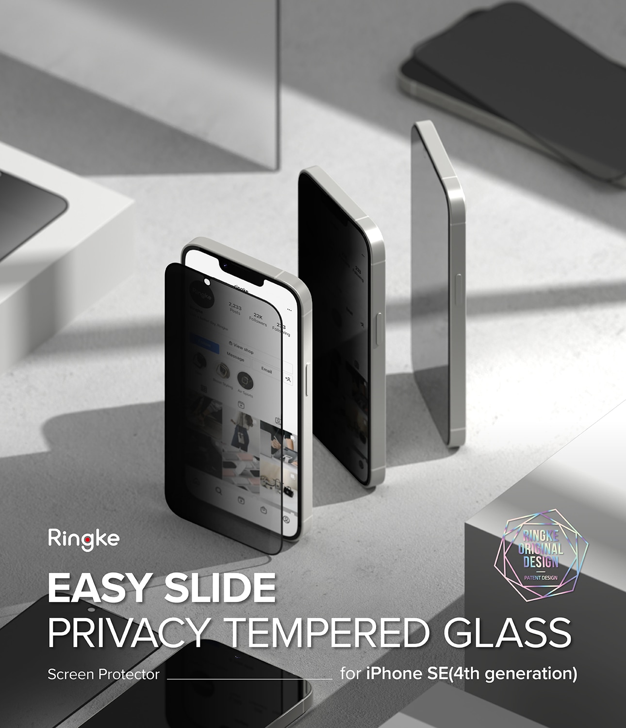 iPhone SE 4 Anti-spy Skärmskydd i glas med monteringsram (2-pack)