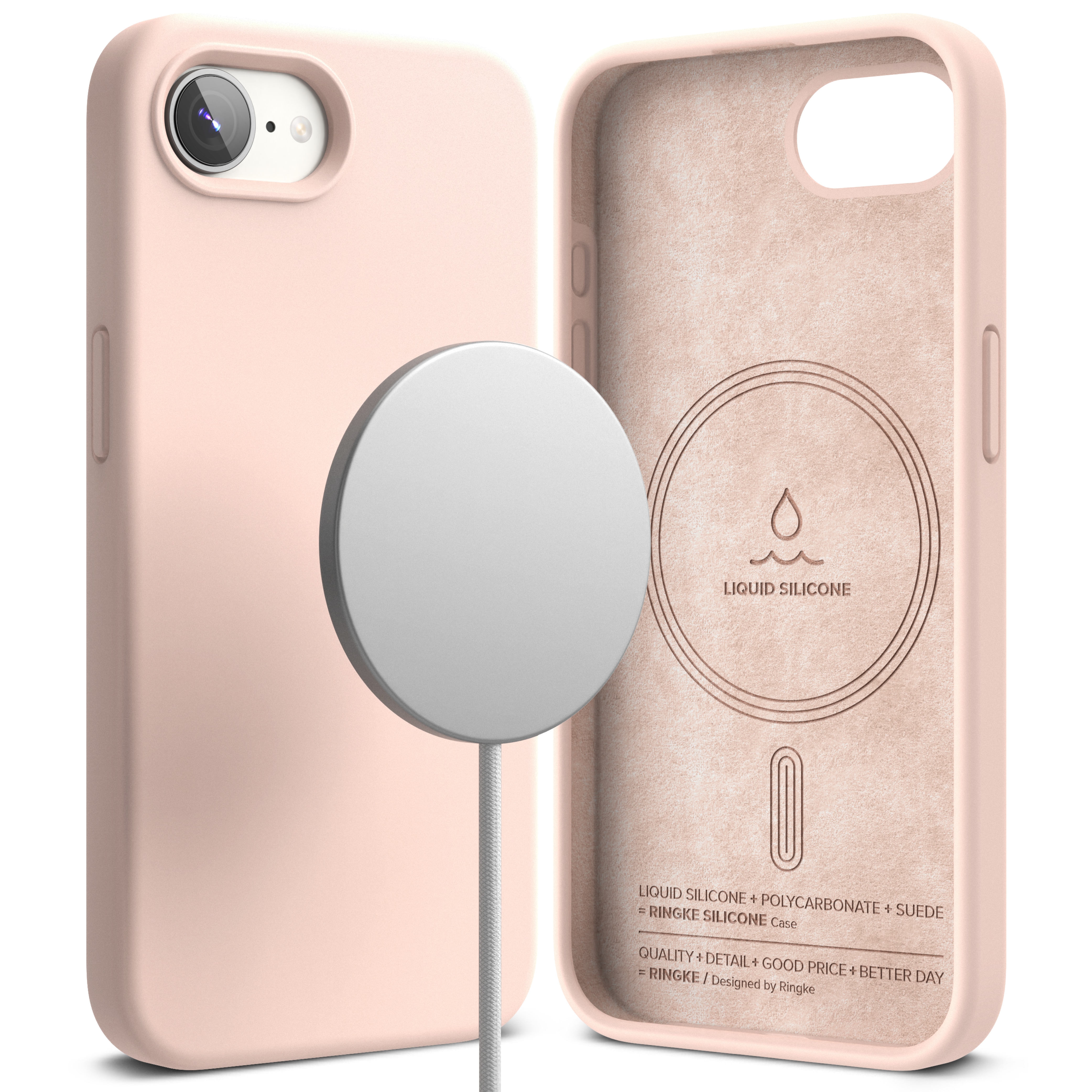 iPhone 16e MagSafe silikonskal, Pink Sand