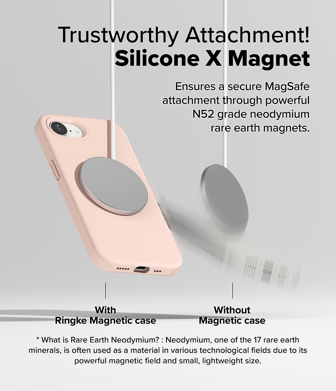 iPhone 16e MagSafe silikonskal, Pink Sand