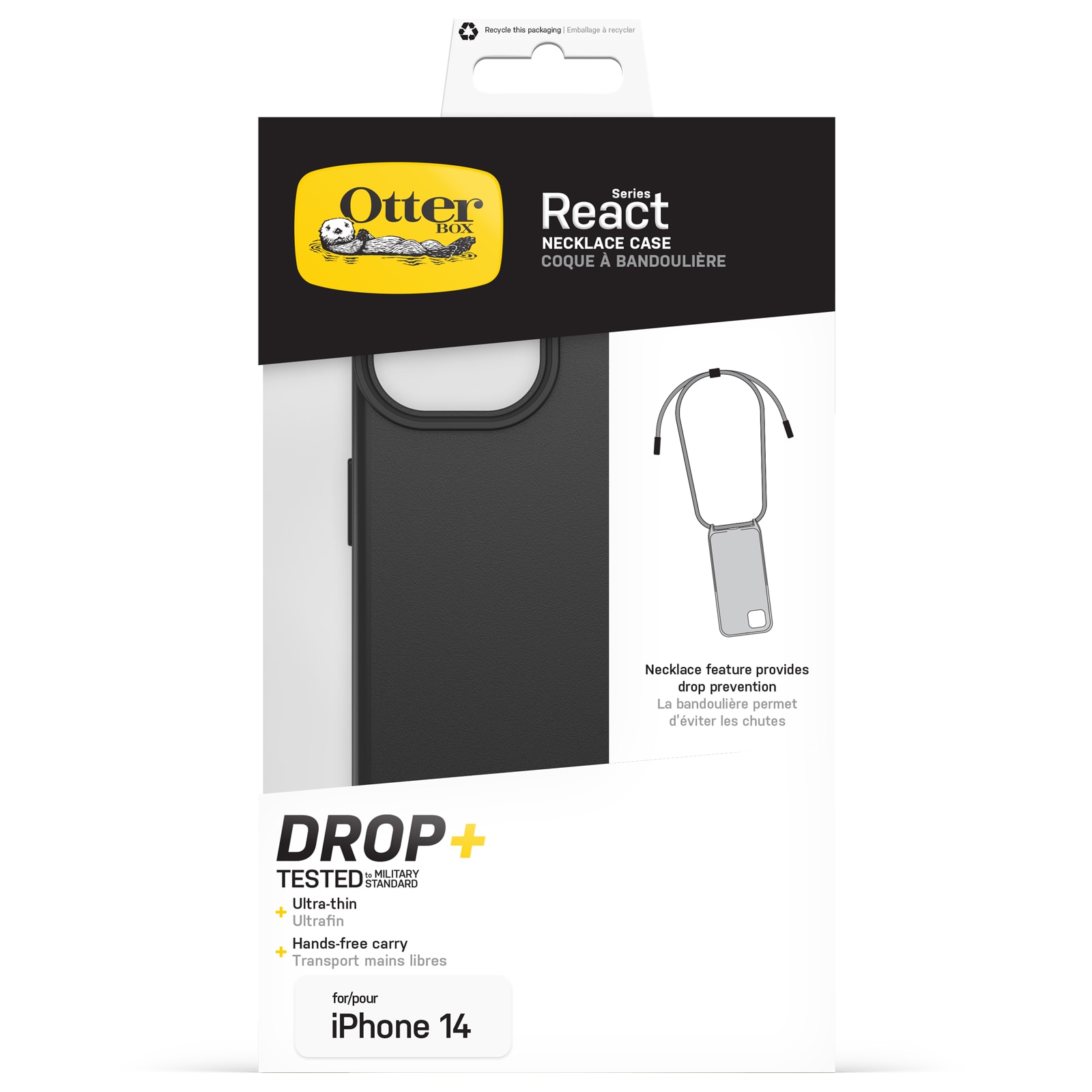 iPhone 13 MagSafe-skal med halsband React Necklace, svart