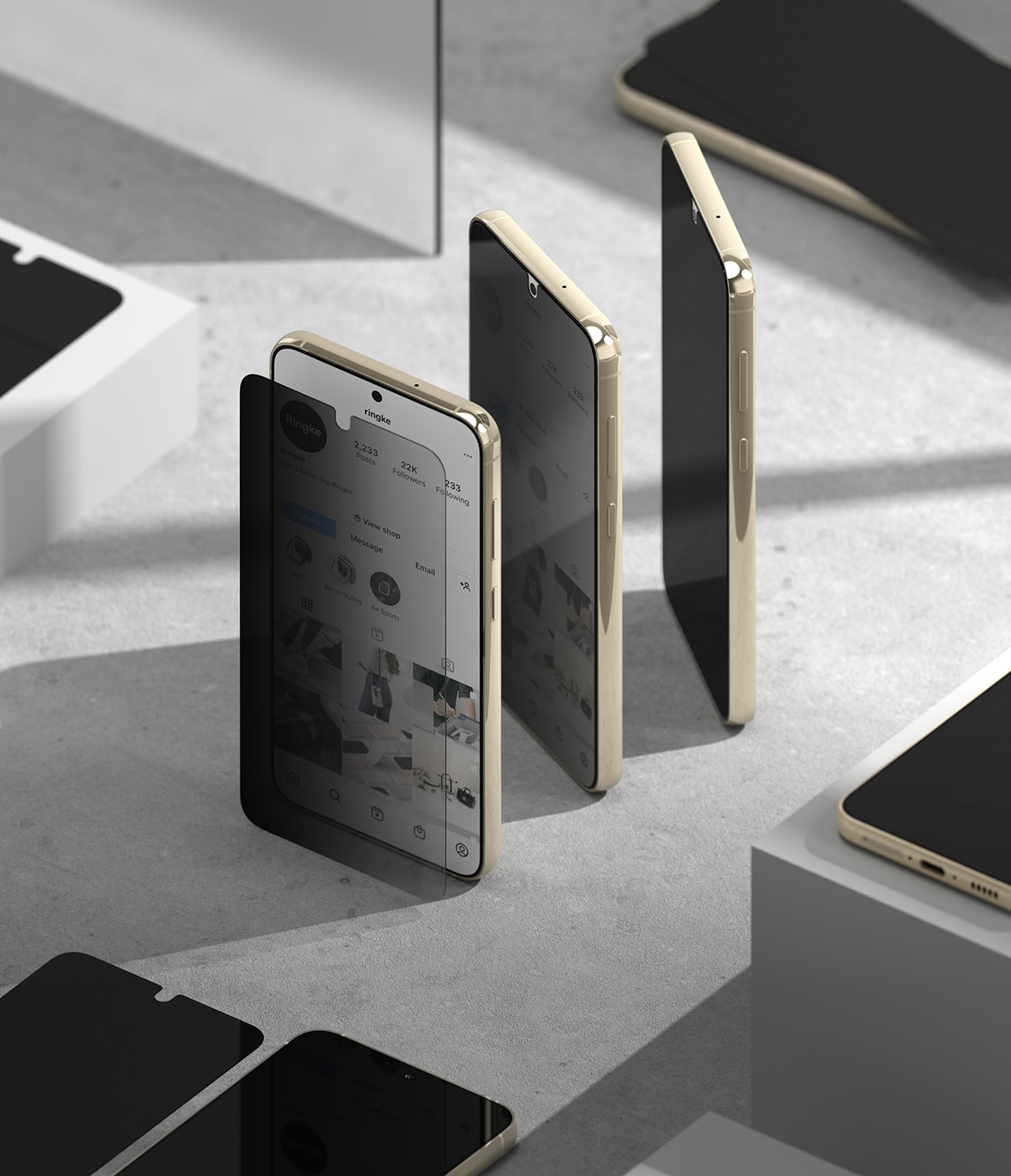 Samsung Galaxy S23 Plus Anti-spy Skärmskydd i glas med monteringsverktyg