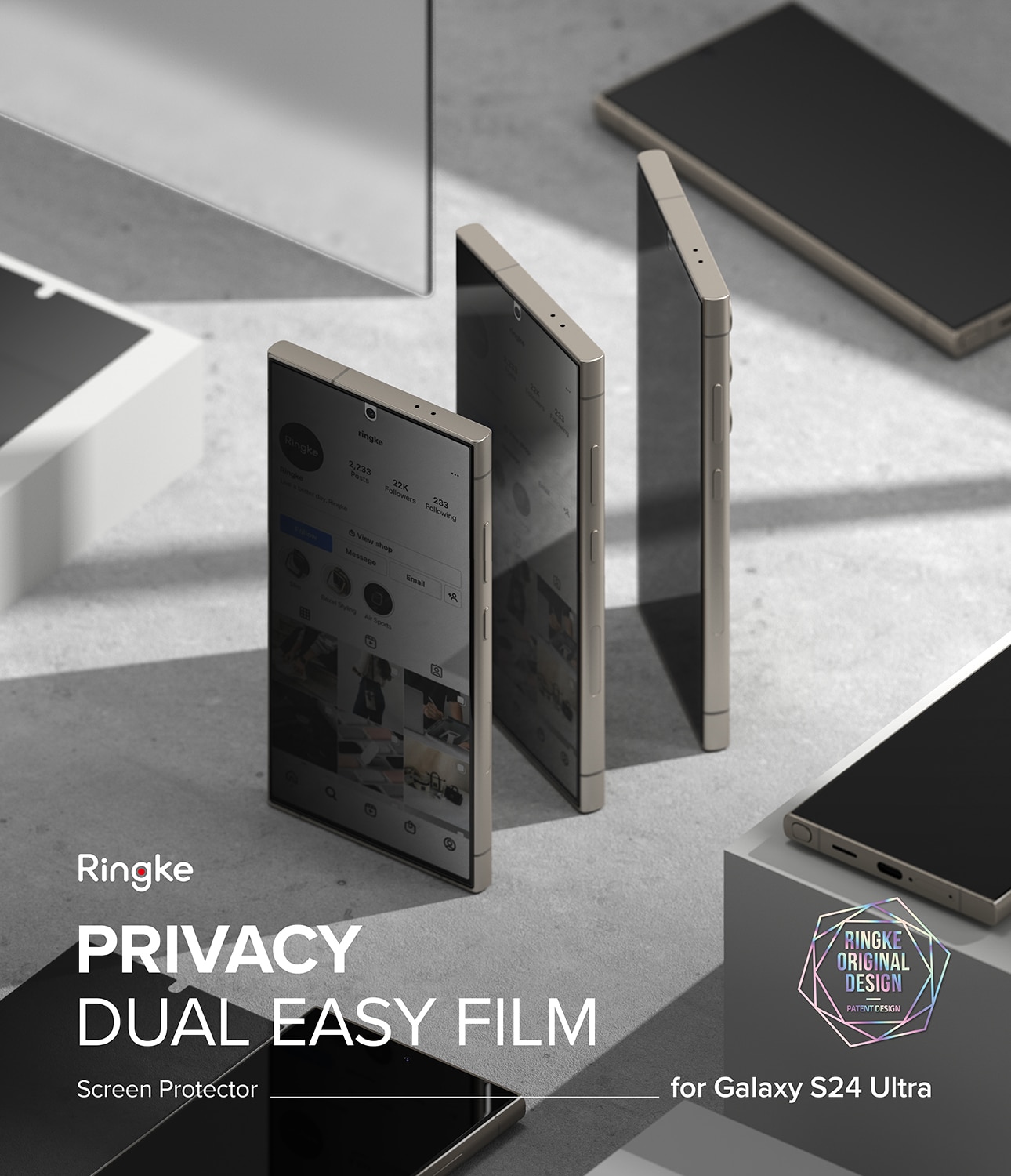 Samsung Galaxy S24 Ultra Anti-spy Skärmskydd skyddsfilm - Dual Easy Wing