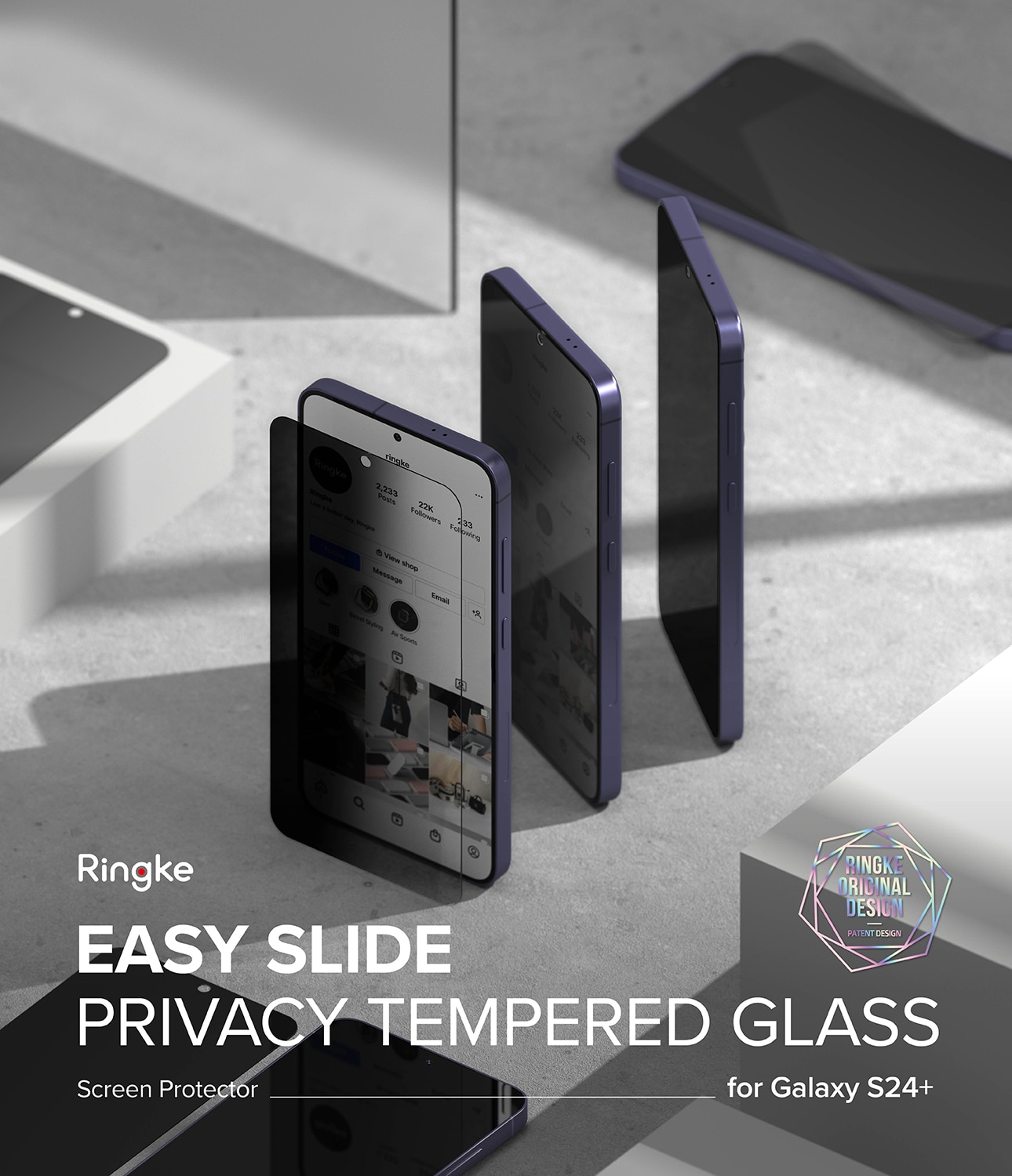 Samsung Galaxy S24 Anti-spy Skärmskydd i glas med monteringsram (2-pack)
