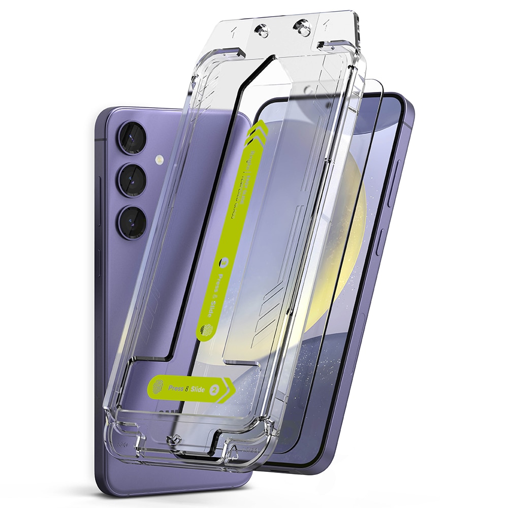 Samsung Galaxy S24 Skärmskydd i glas med monteringsram (2-pack)