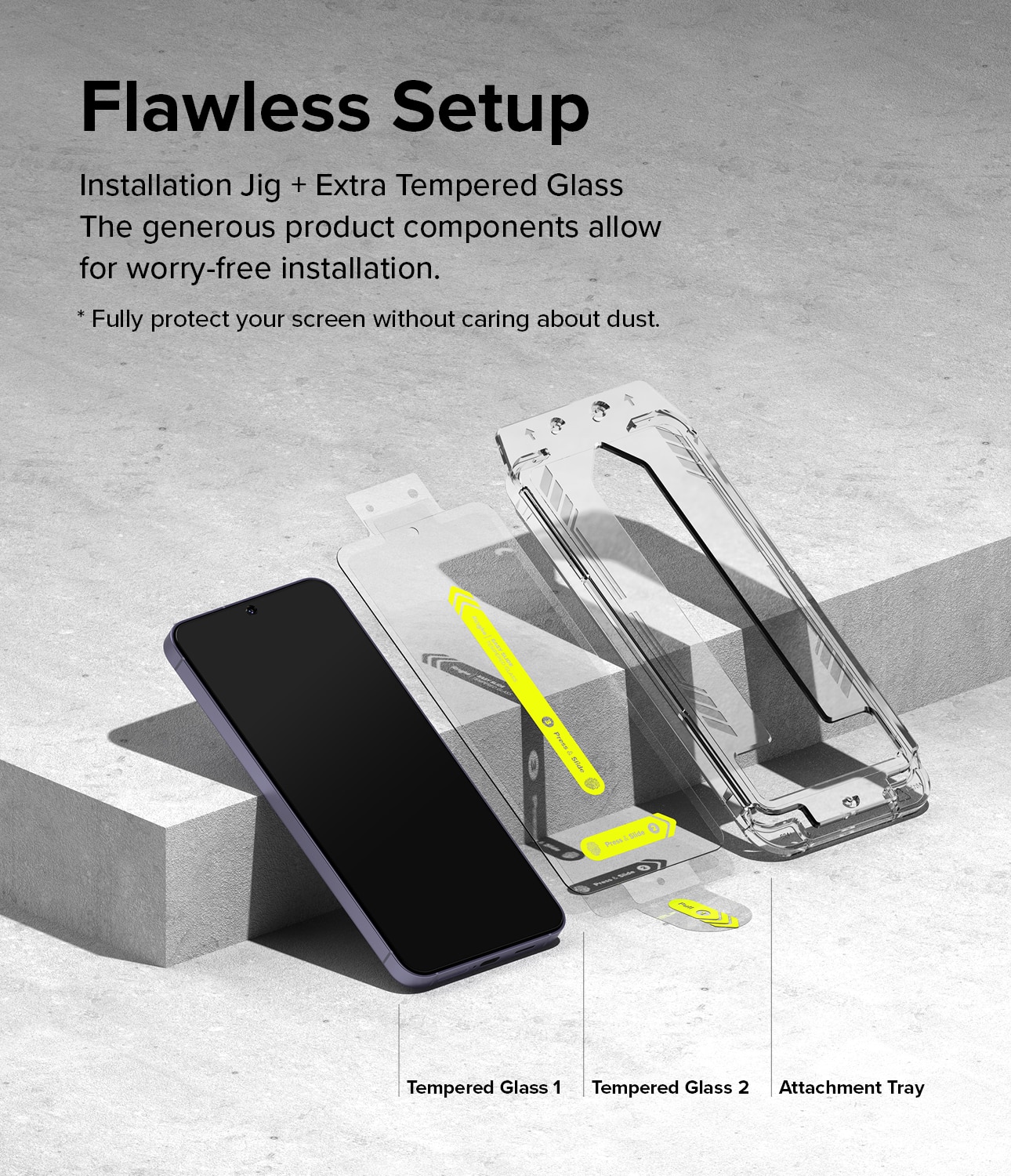 Samsung Galaxy S24 Skärmskydd i glas med monteringsram (2-pack)