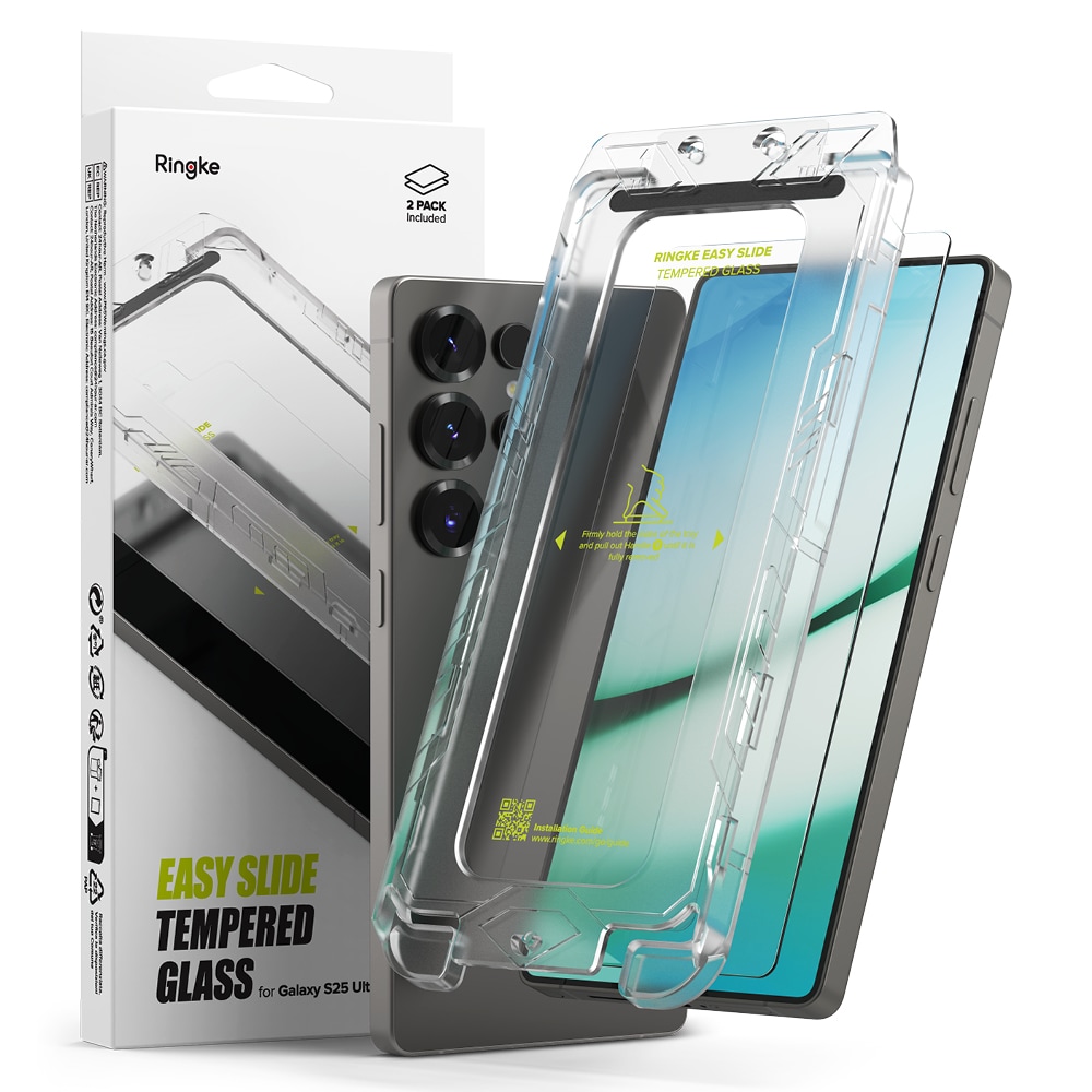 Samsung Galaxy S25 Ultra Skärmskydd i glas med monteringsram (2-pack)