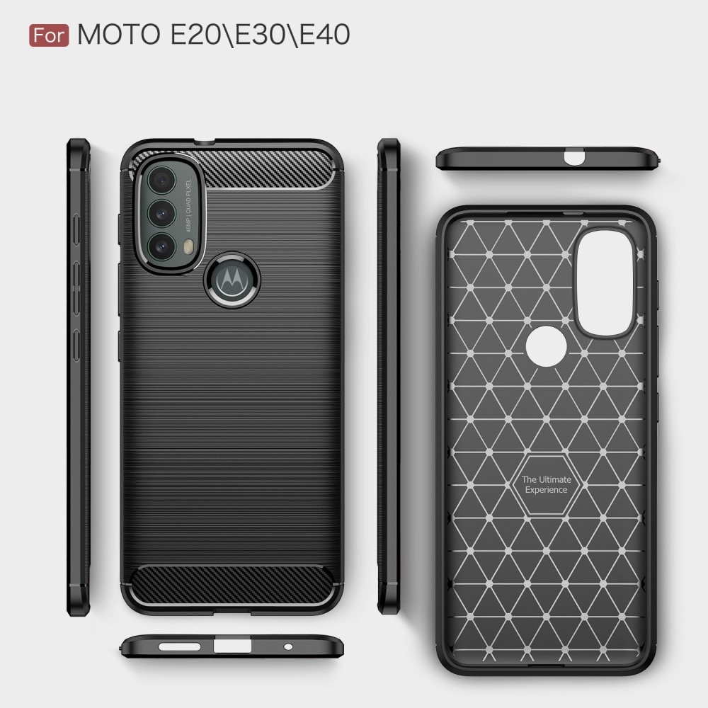 Motorola Moto E20/E30/E40 TPU-skal Brushed, Black