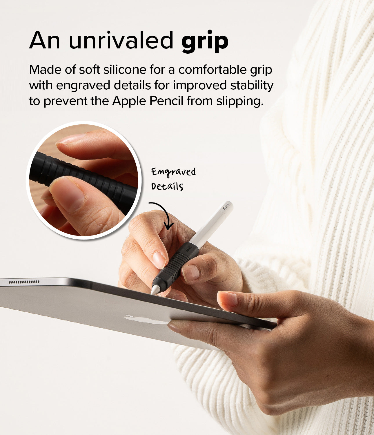 Apple Pencil Grip i silikon, svart