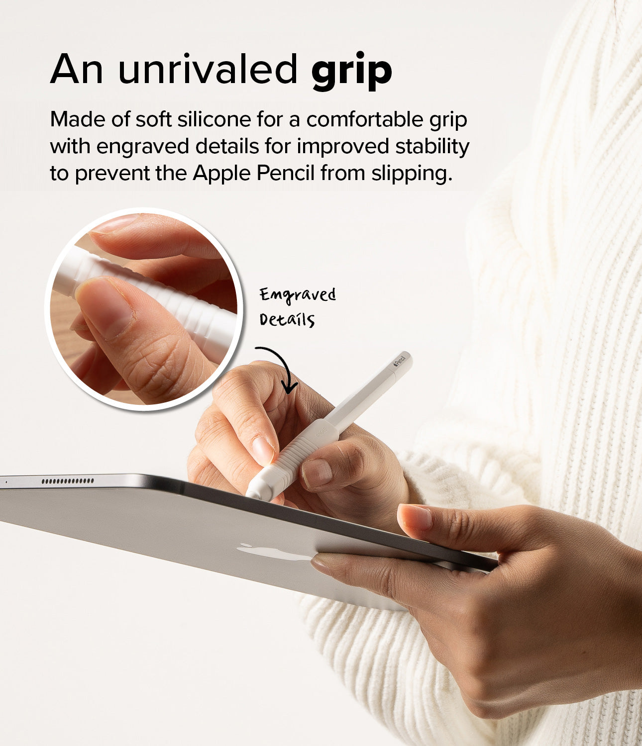 Apple Pencil Grip i silikon, vit