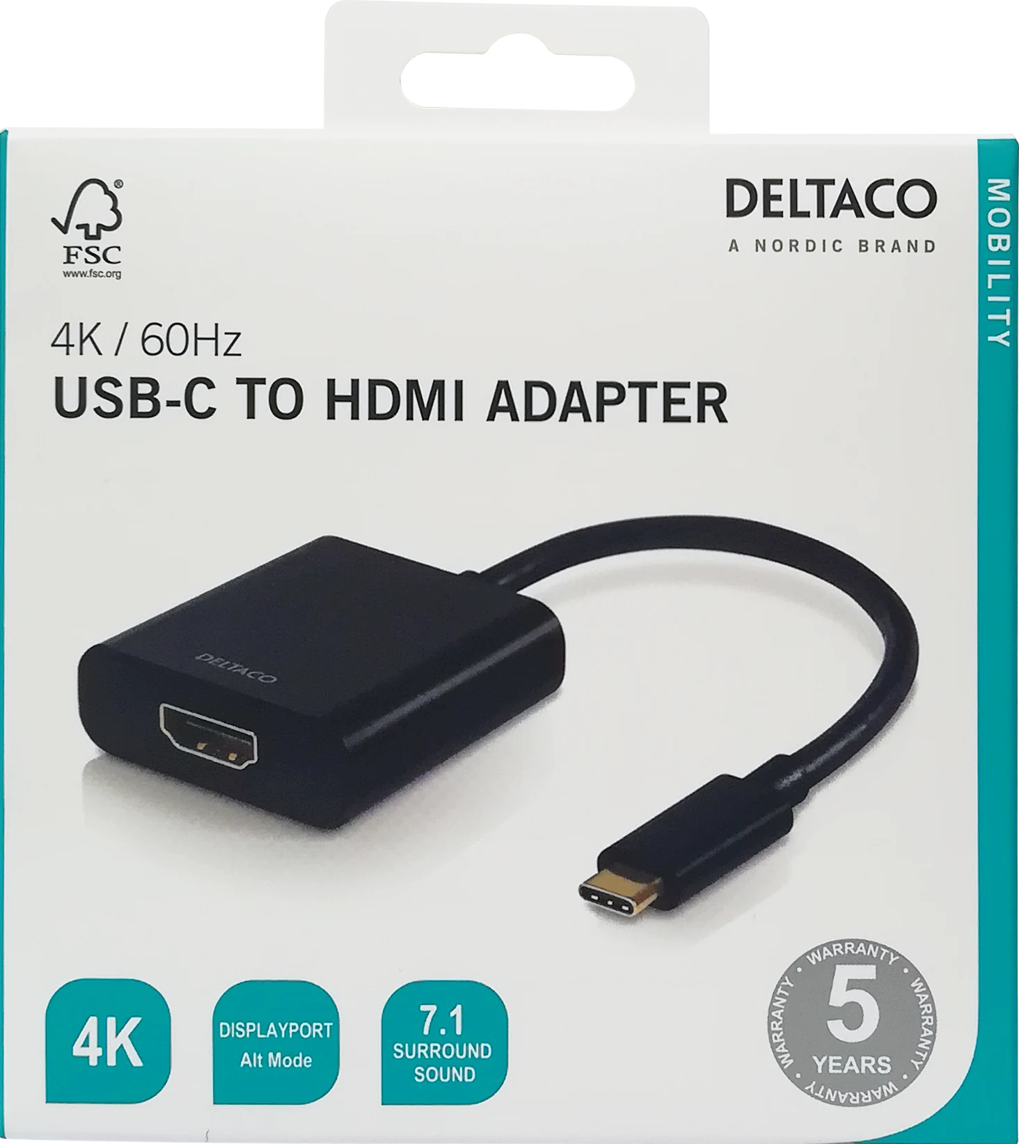 USB-C till HDMI adapter 4K UHD, svart