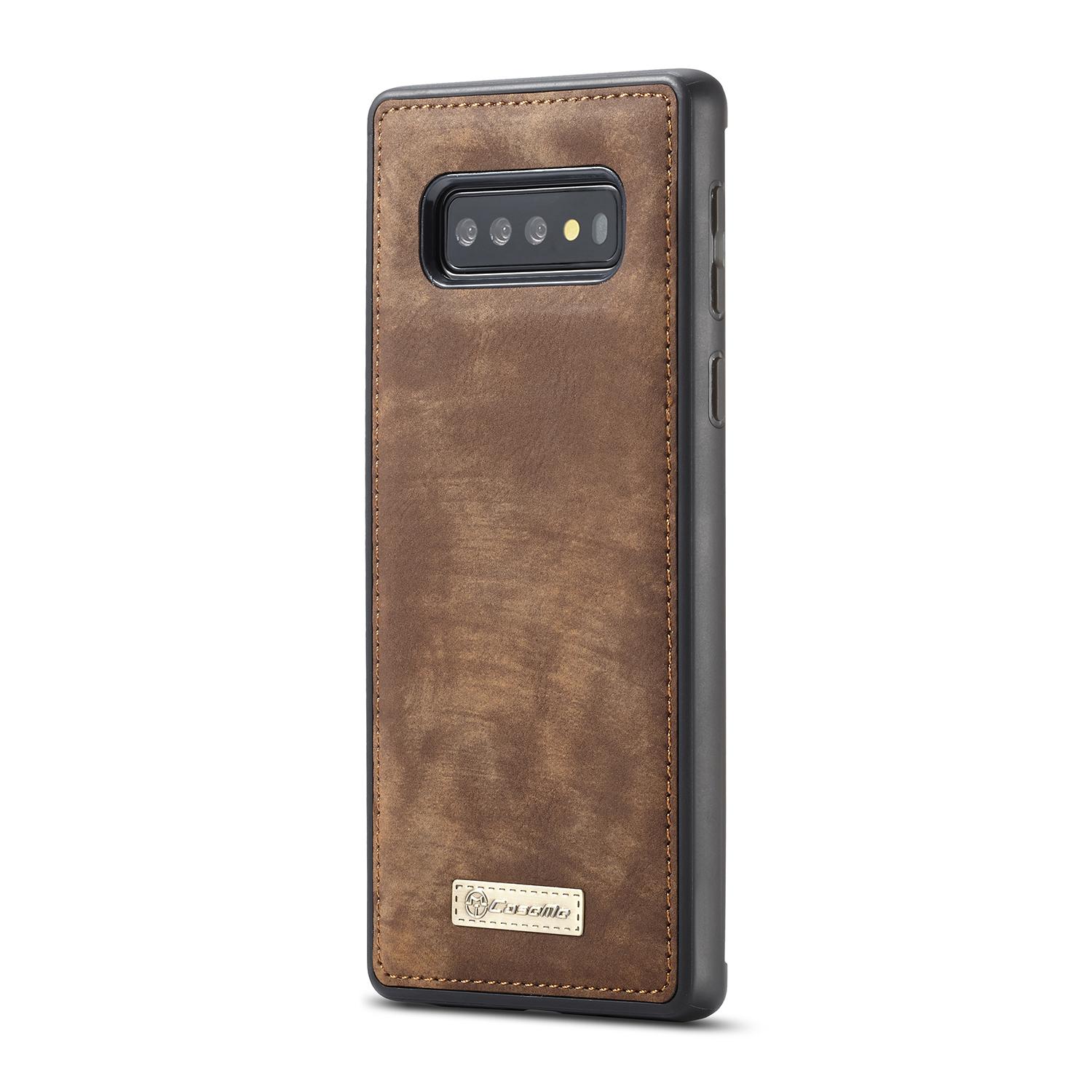 Galaxy S10 Plus Rymligt plånboksfodral med många kortfack, brun