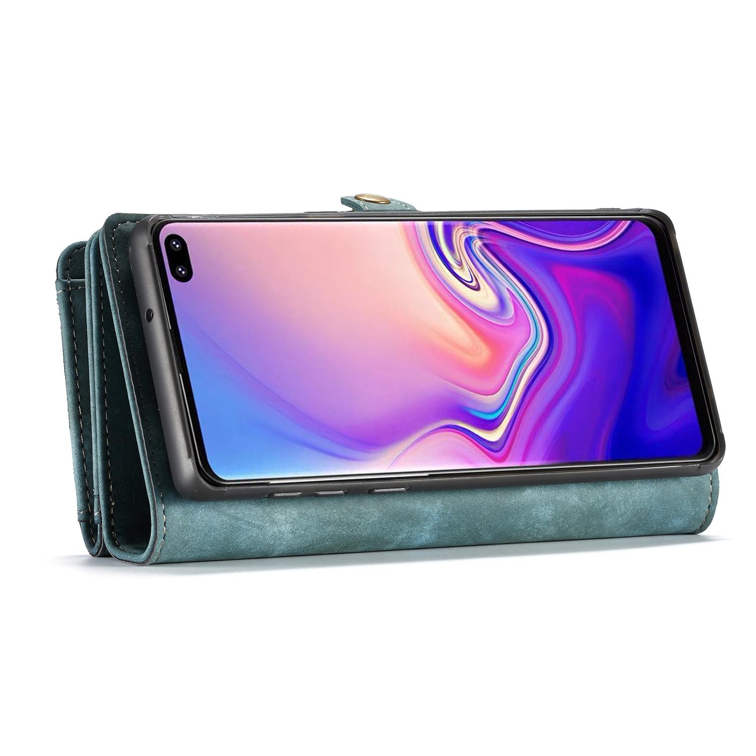 Samsung Galaxy S10 Rymligt plånboksfodral med många kortfack, blå