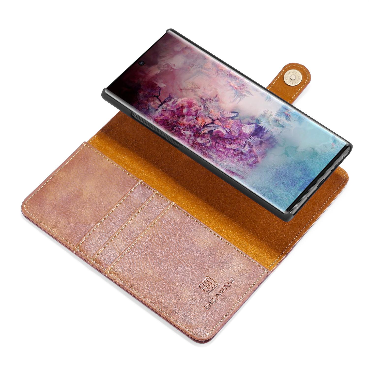 Galaxy Note 10 Plus Plånboksfodral med avtagbart skal, cognac